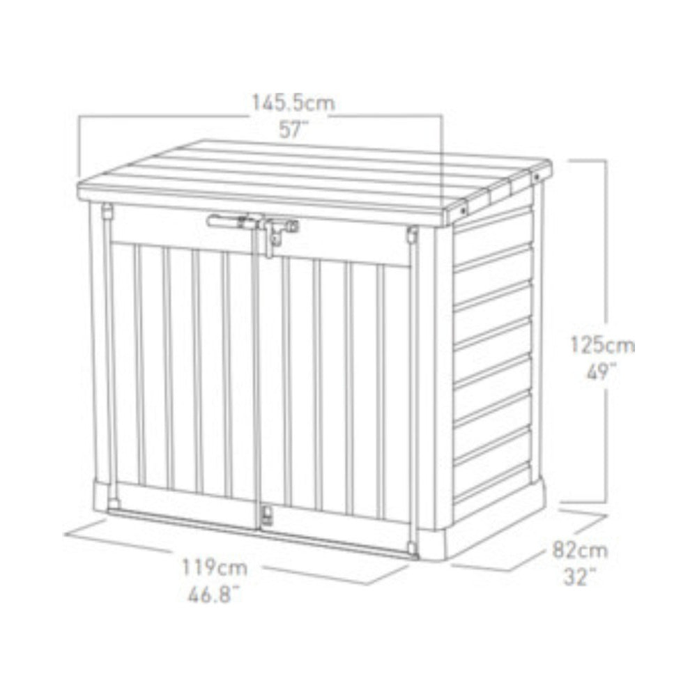 Store-It-Out Max Storage Box 146x82x125cm, Beige / Brown