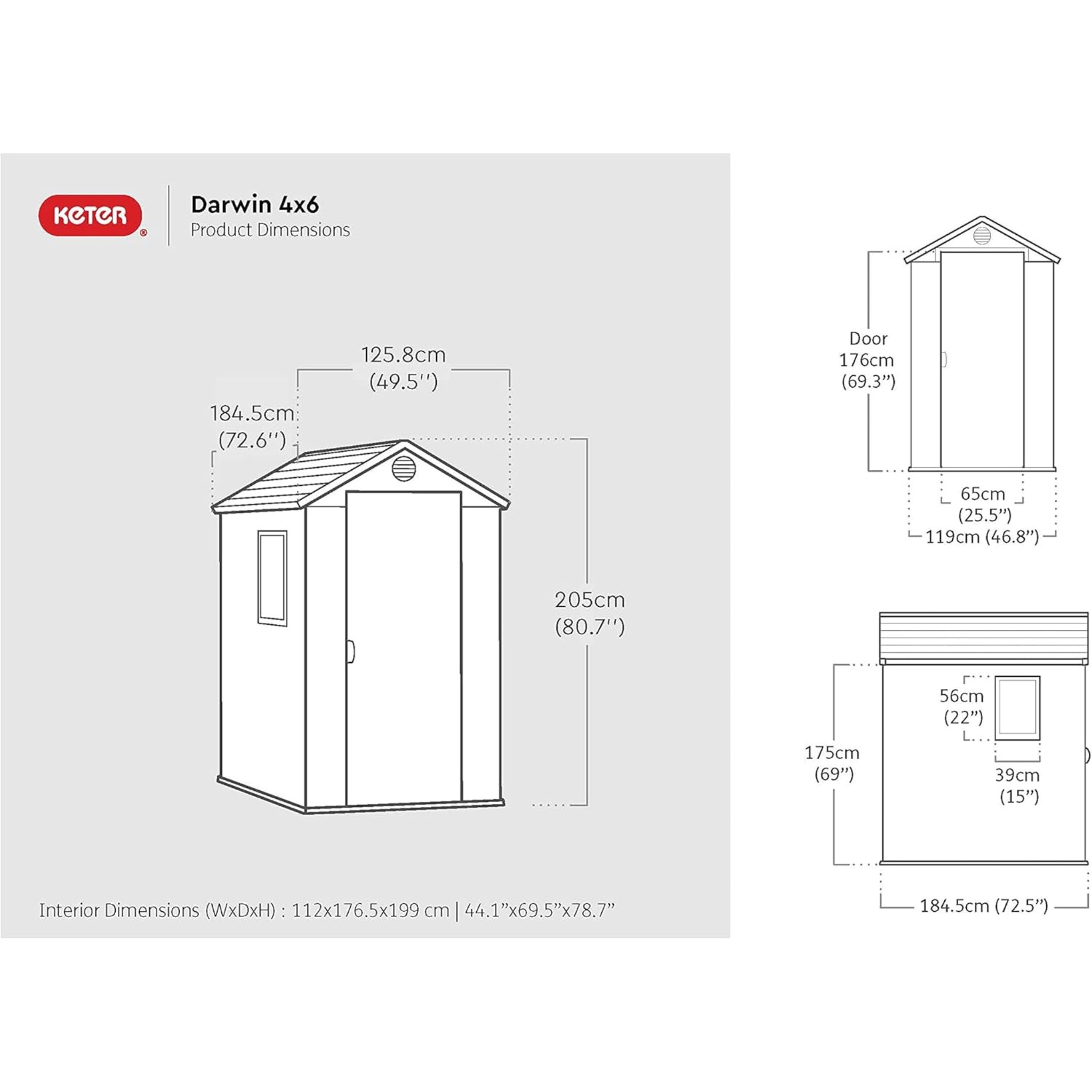 Abri de jardin 2,3 m² DARWIN 4x6 Vert