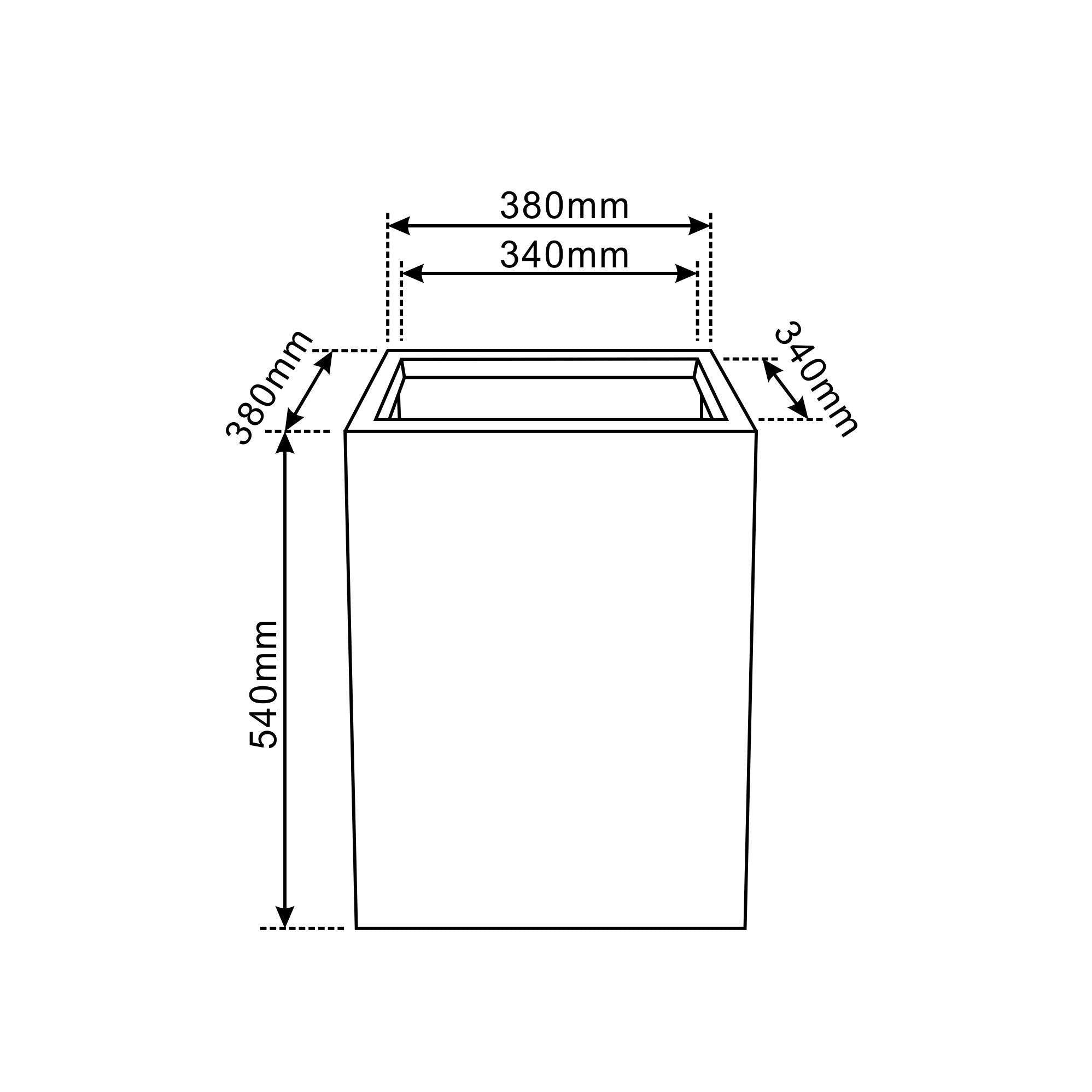 Cache-pot pré percé KUBIX 38x54cm gris foncé