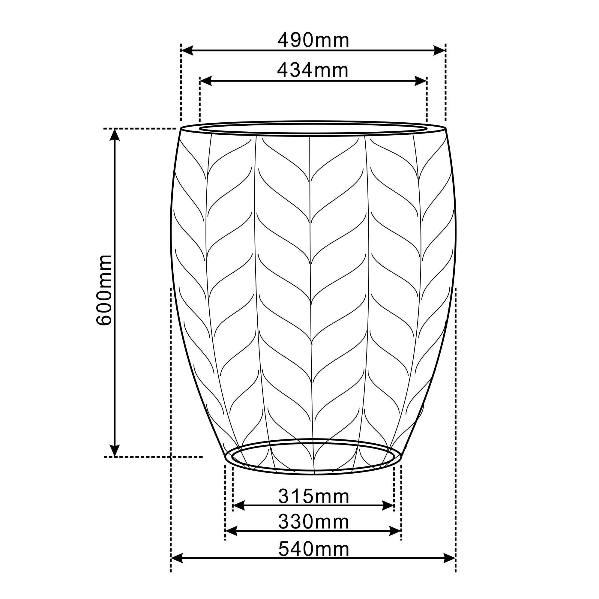 Pot ESSENCE 54x60cm donkergroen
