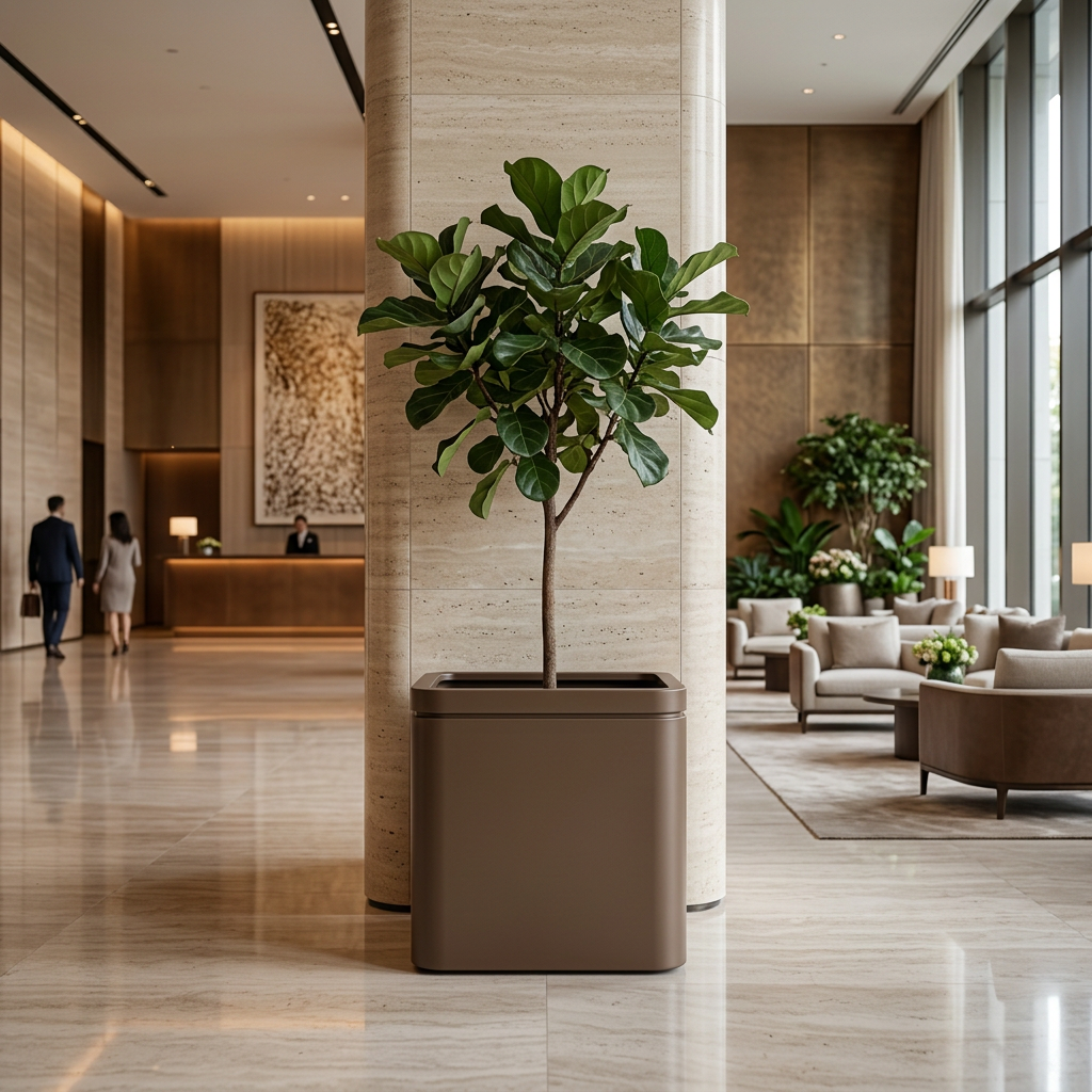 INFINITY SQUARE Pot 60x60cm taupe