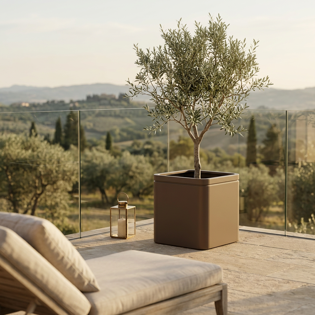 Vaso INFINITY SQUARE 60x60cm tortora