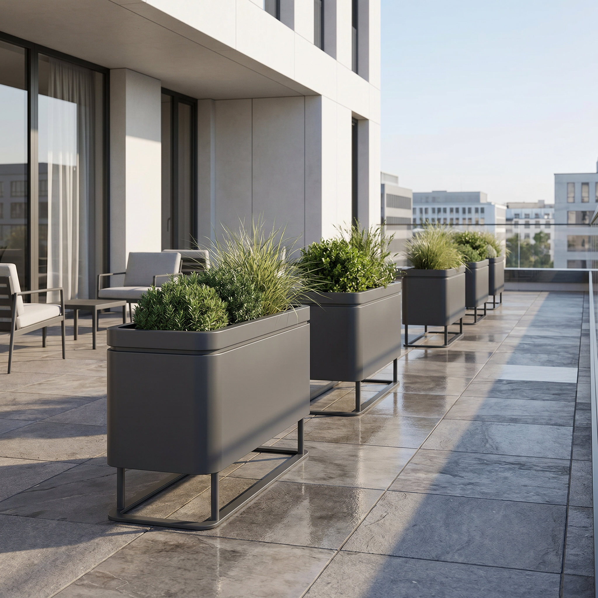 GRANDIOSA planter 90x40x50cm anthracite