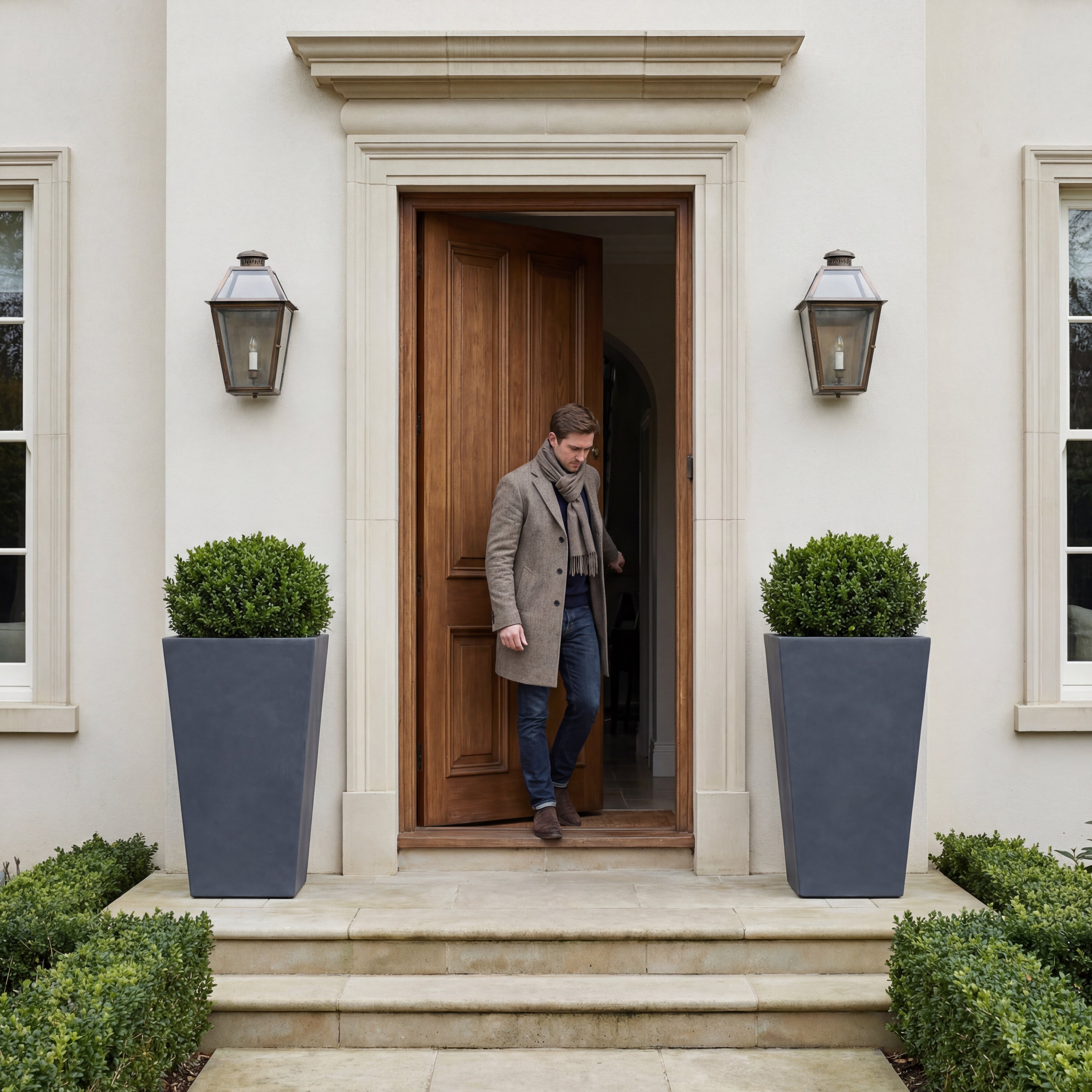 Cache-pot pré percé AERIS 60x102cm gris foncé