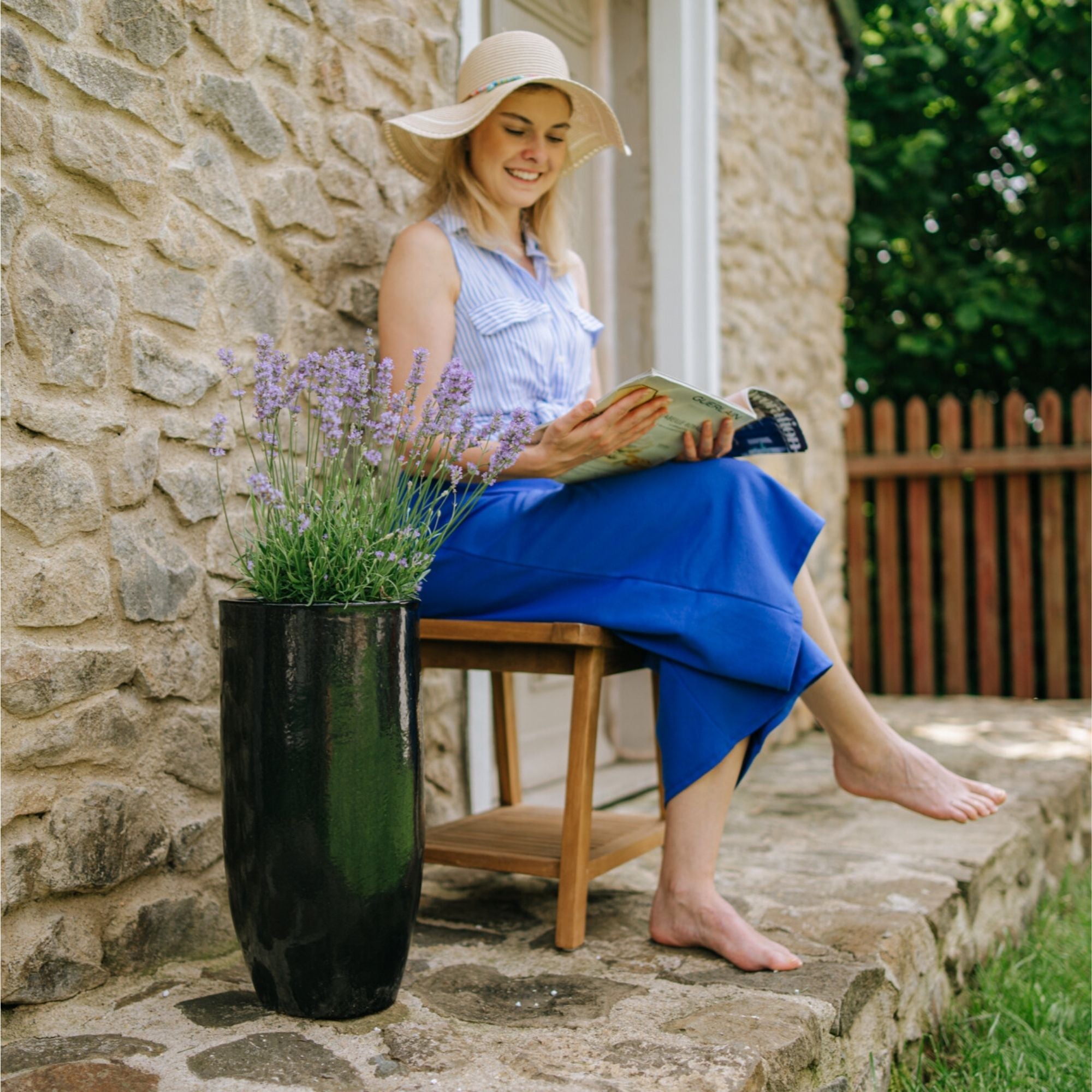 Pot ATHENA 25x50cm noir