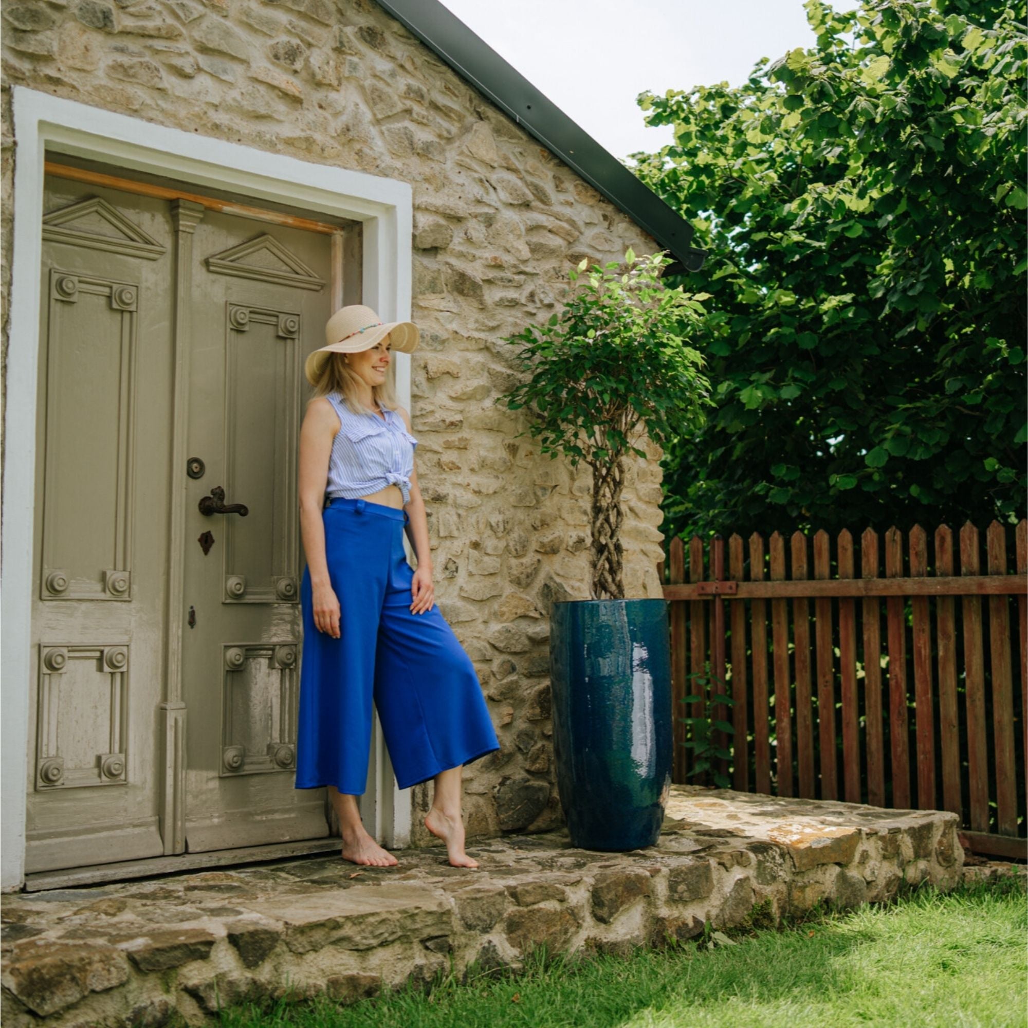 Pot ATHENA 40x81cm bleu outremer