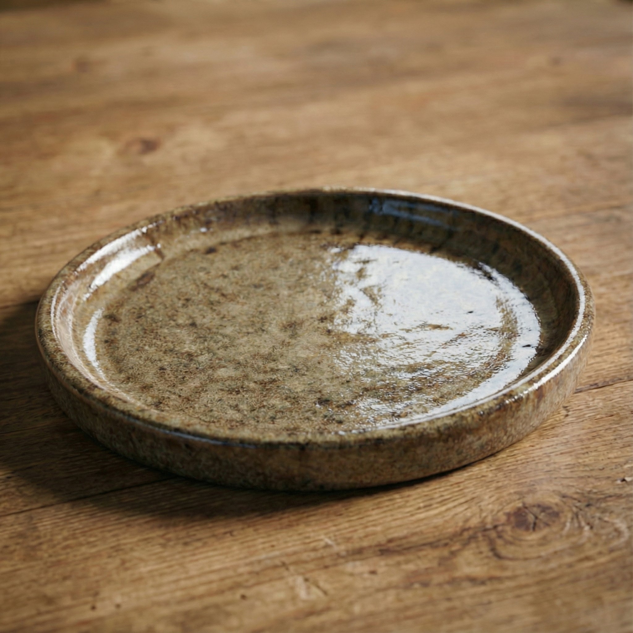 28cm sandblasted bronze saucer