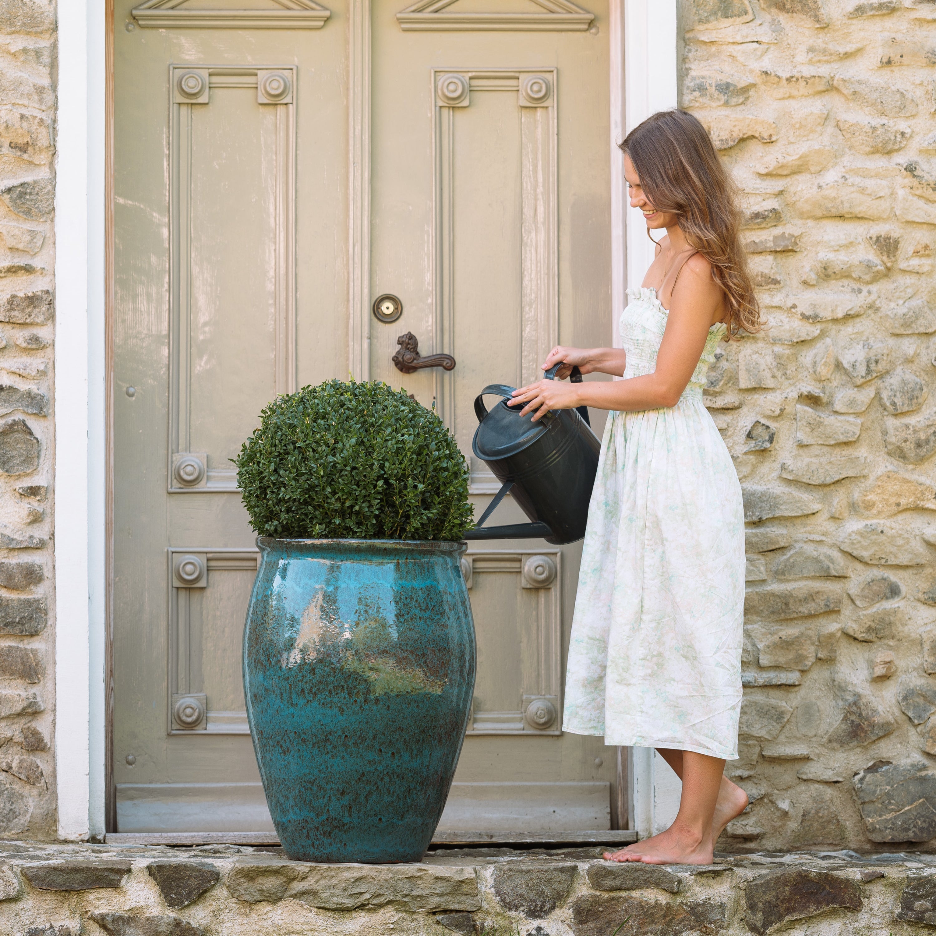 Pot BACCHUS 50x68cm bleu fer