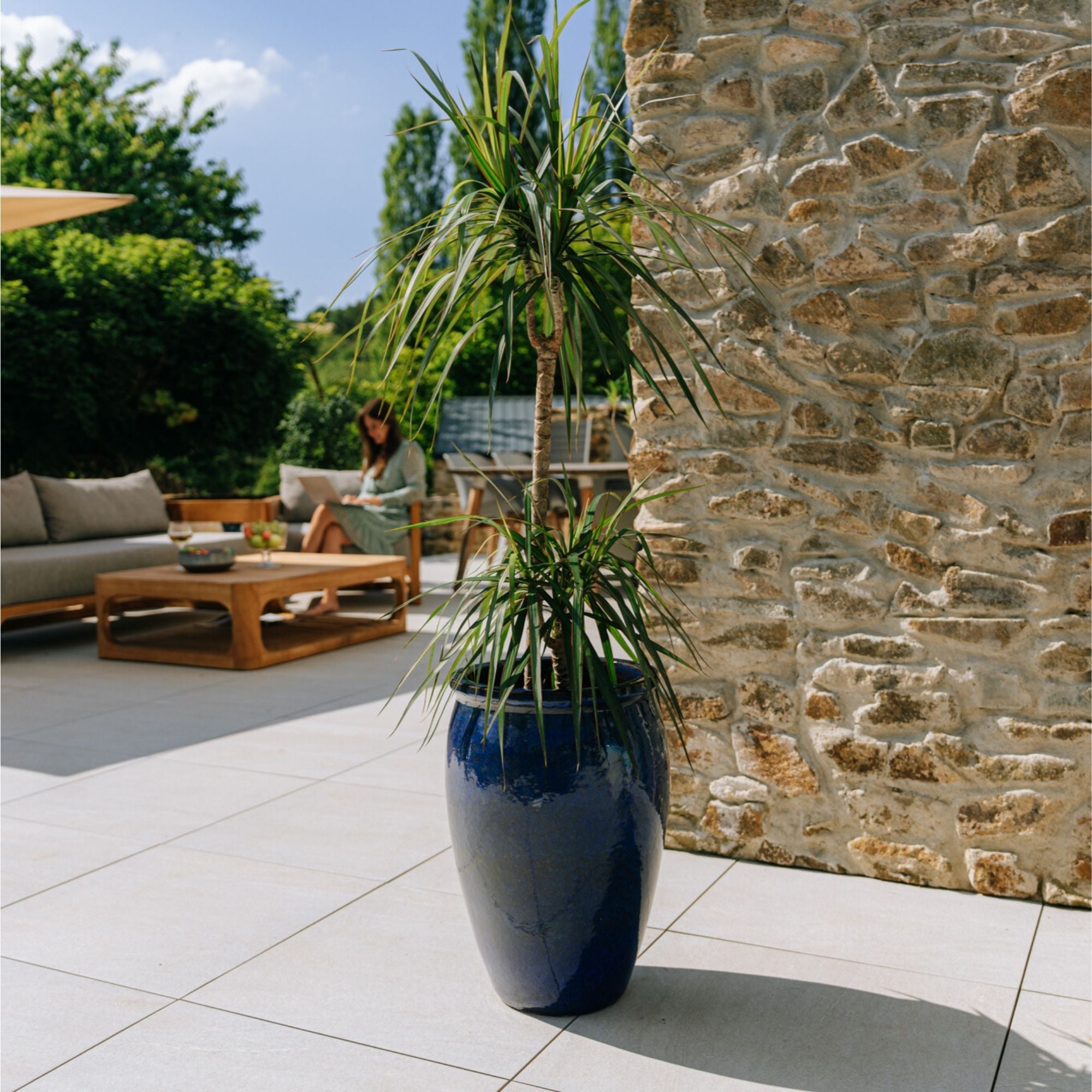 Pot BACCHUS 36x52cm bleu outremer