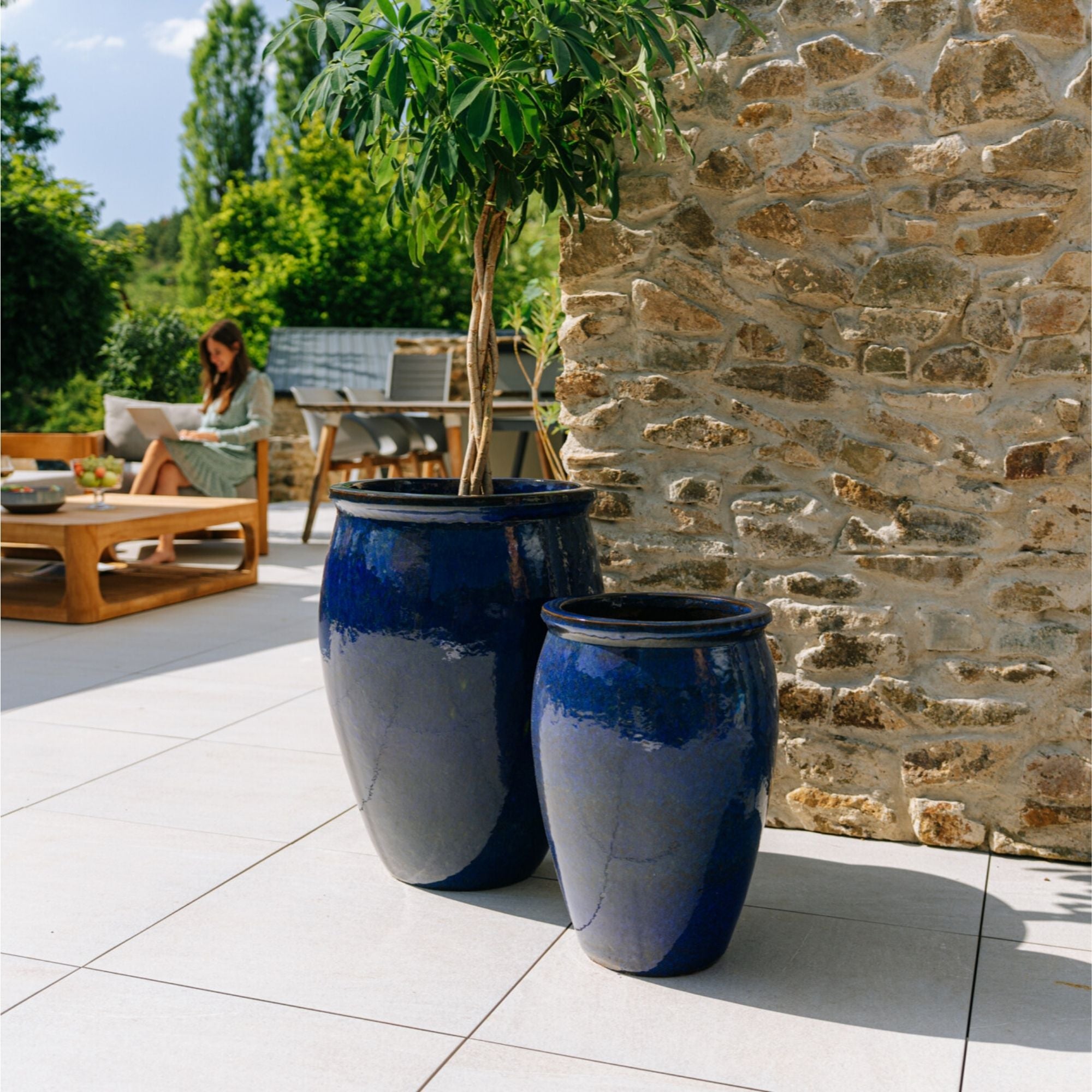 Pot BACCHUS 50x68cm bleu outremer