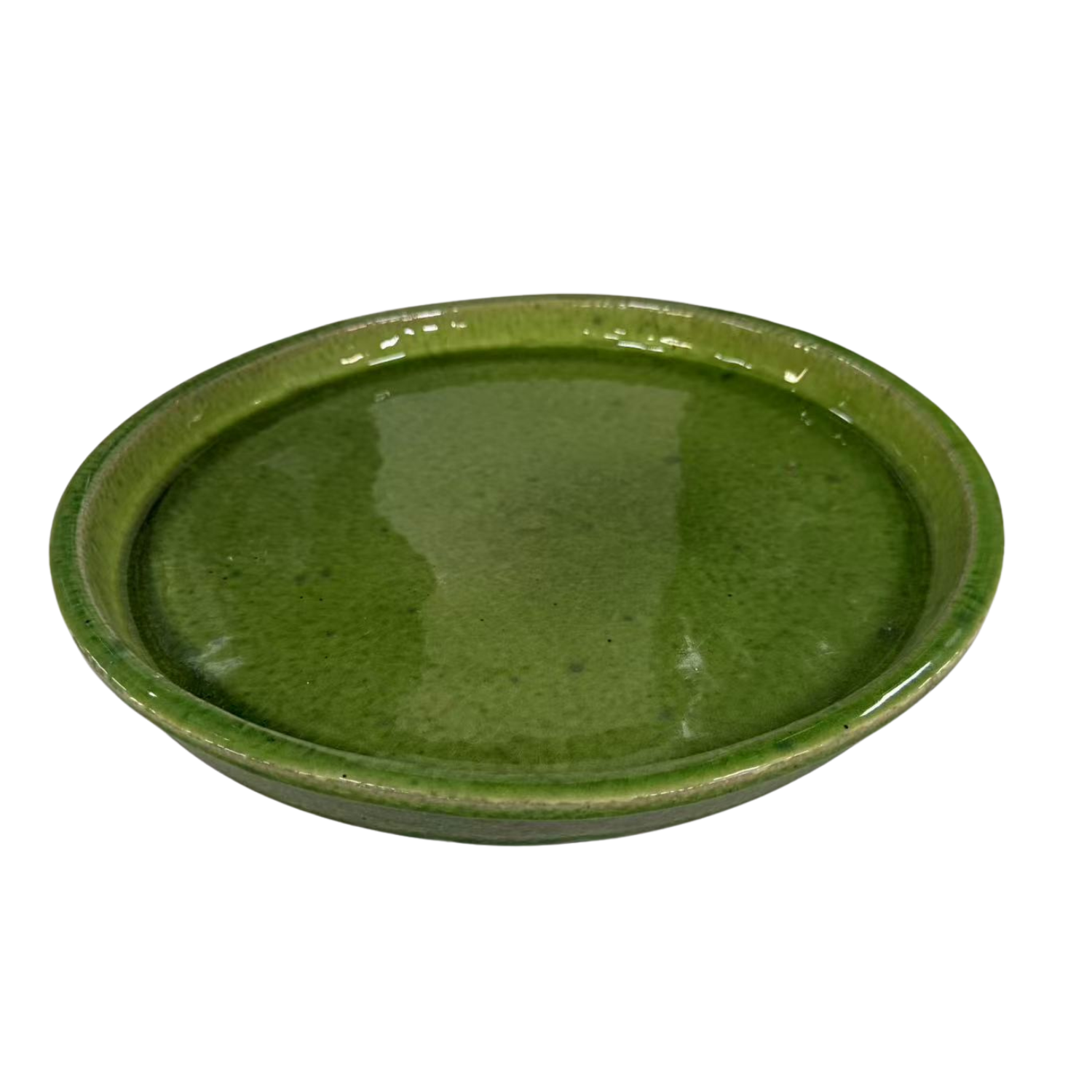 24cm apple green saucer handmade in glazed terracotta