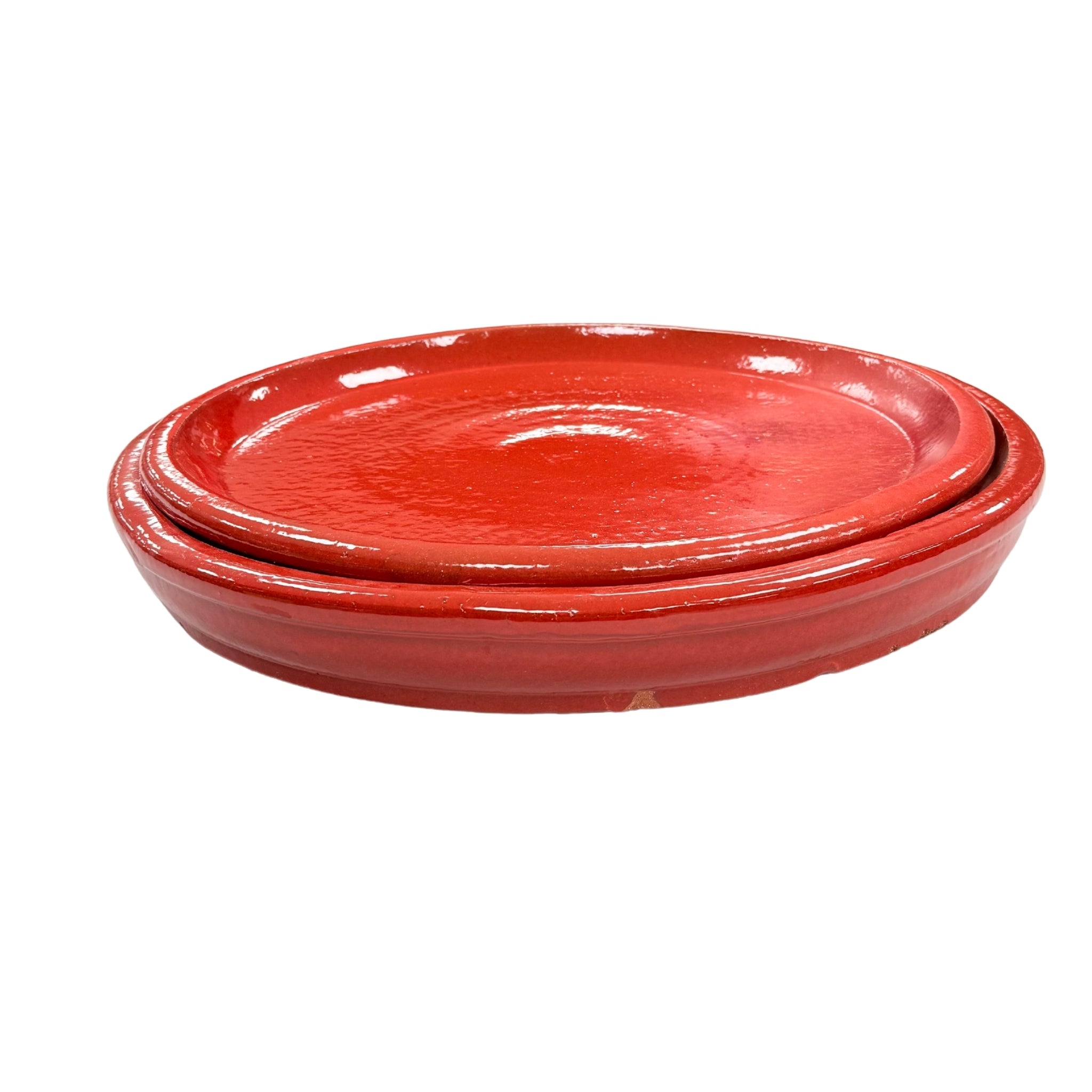 Round saucer 49cm red