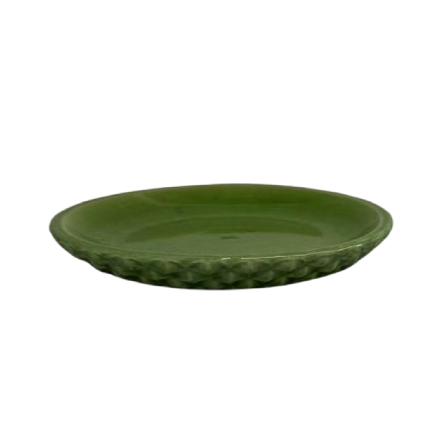 Sottopiatto 25cm verde mela fatto a mano in terracotta smaltata