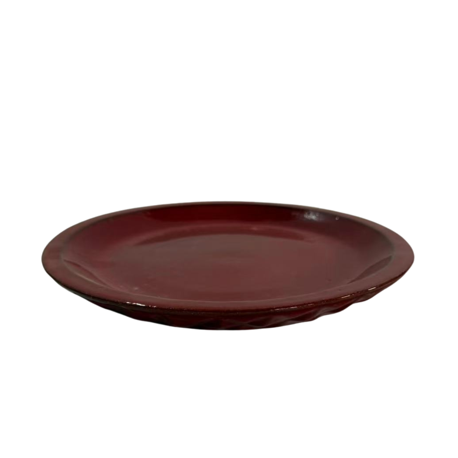 28cm imperial red saucer, handmade in glazed terracotta
