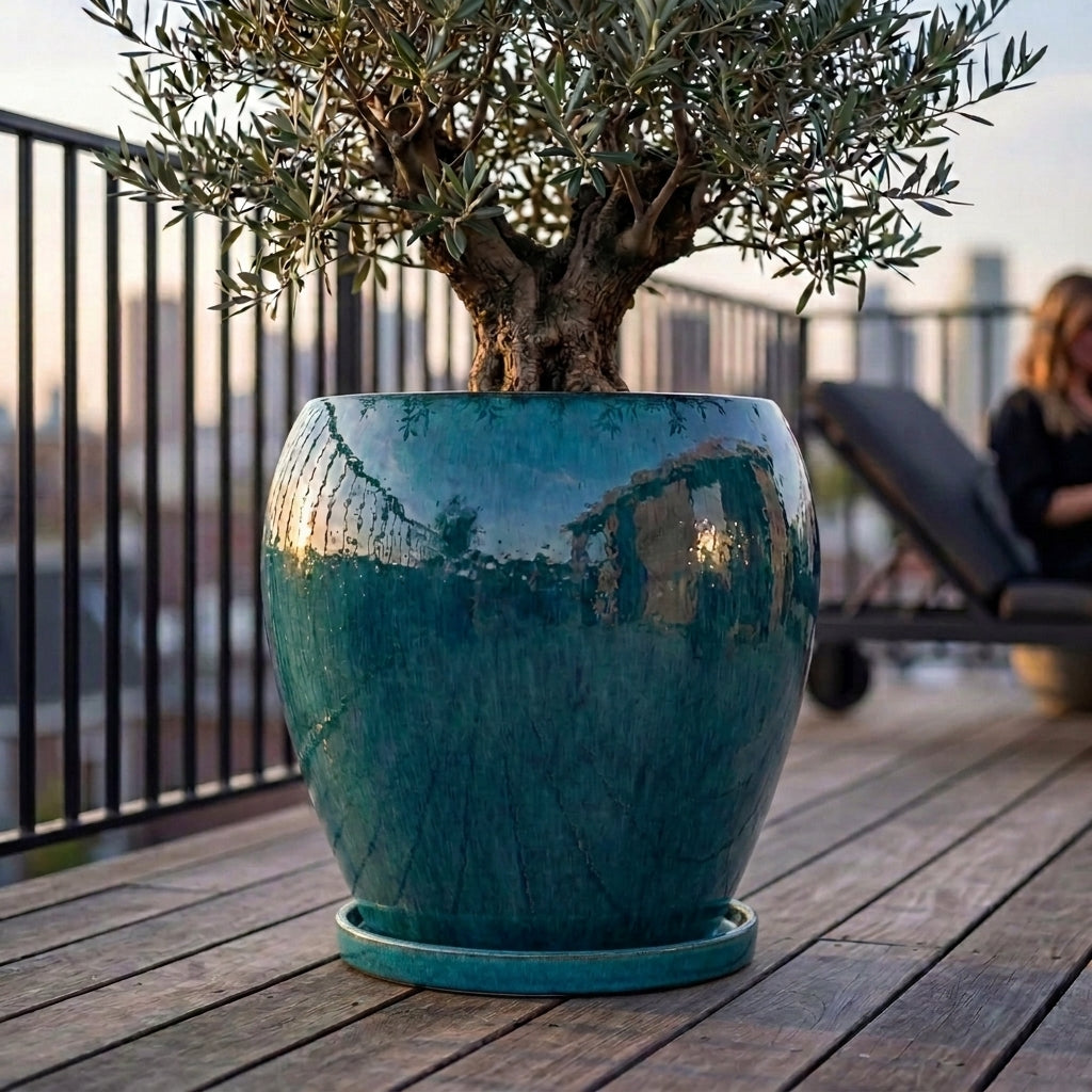 Planter saucer - Jade green