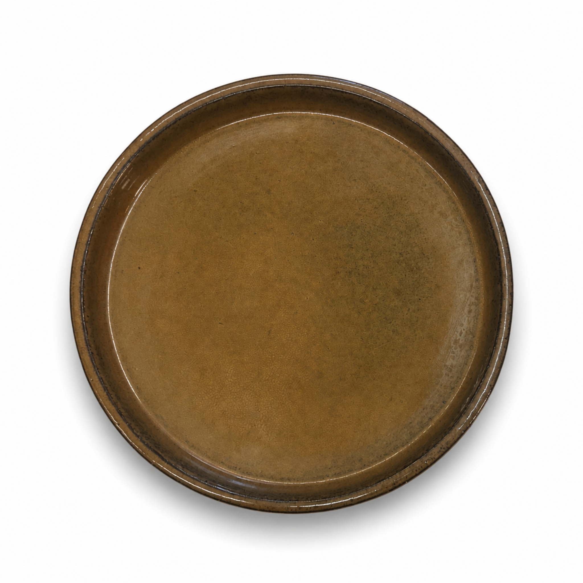Plato redondo 28cm miel ámbar