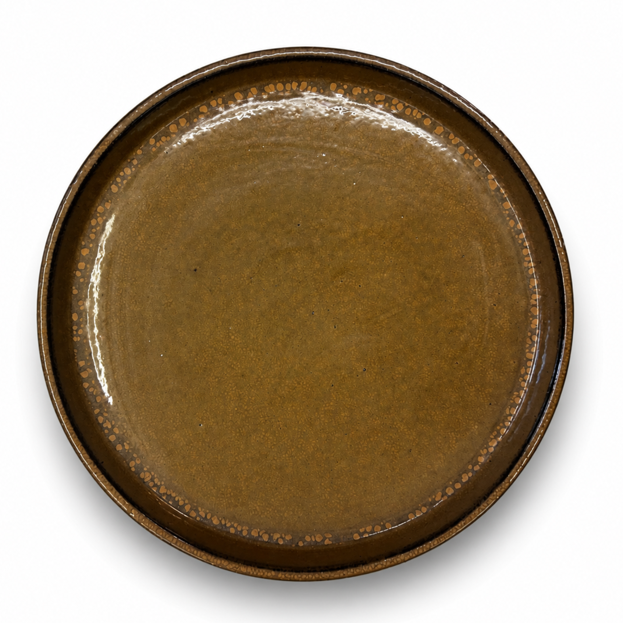 Round saucer 40cm amber honey
