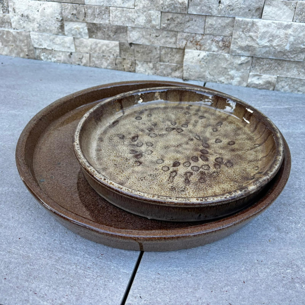 Soucoupe 28cm bronze sablé