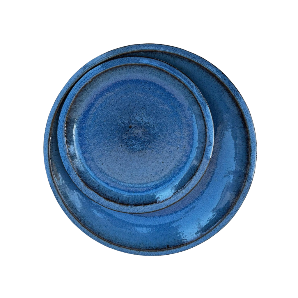 Soucoupe 28cm bleu antique