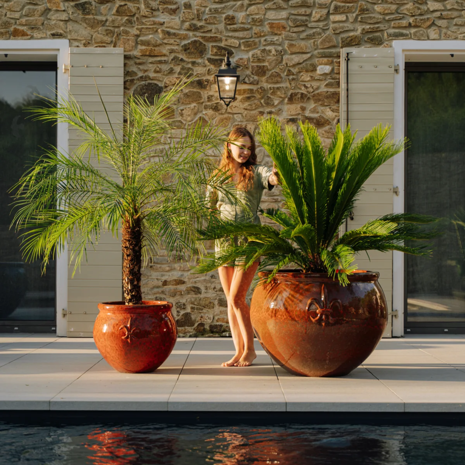 Pot CLOVIS 53x43cm rouille automnale