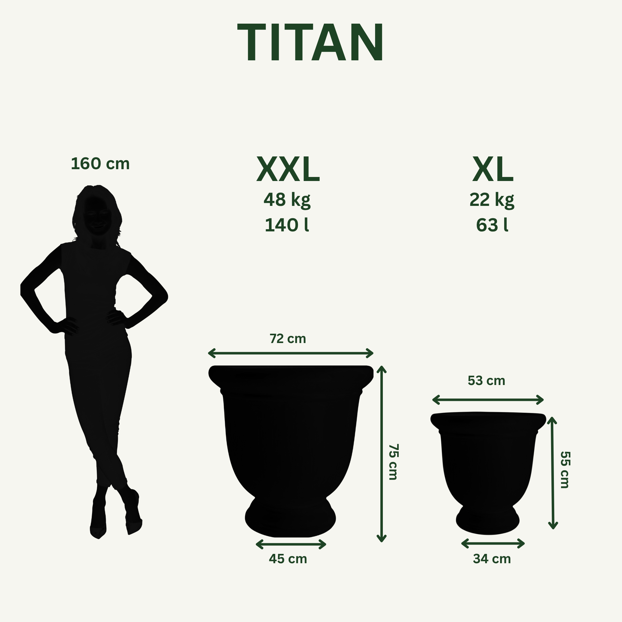 Pot TITAN 72x75cm miel ambré