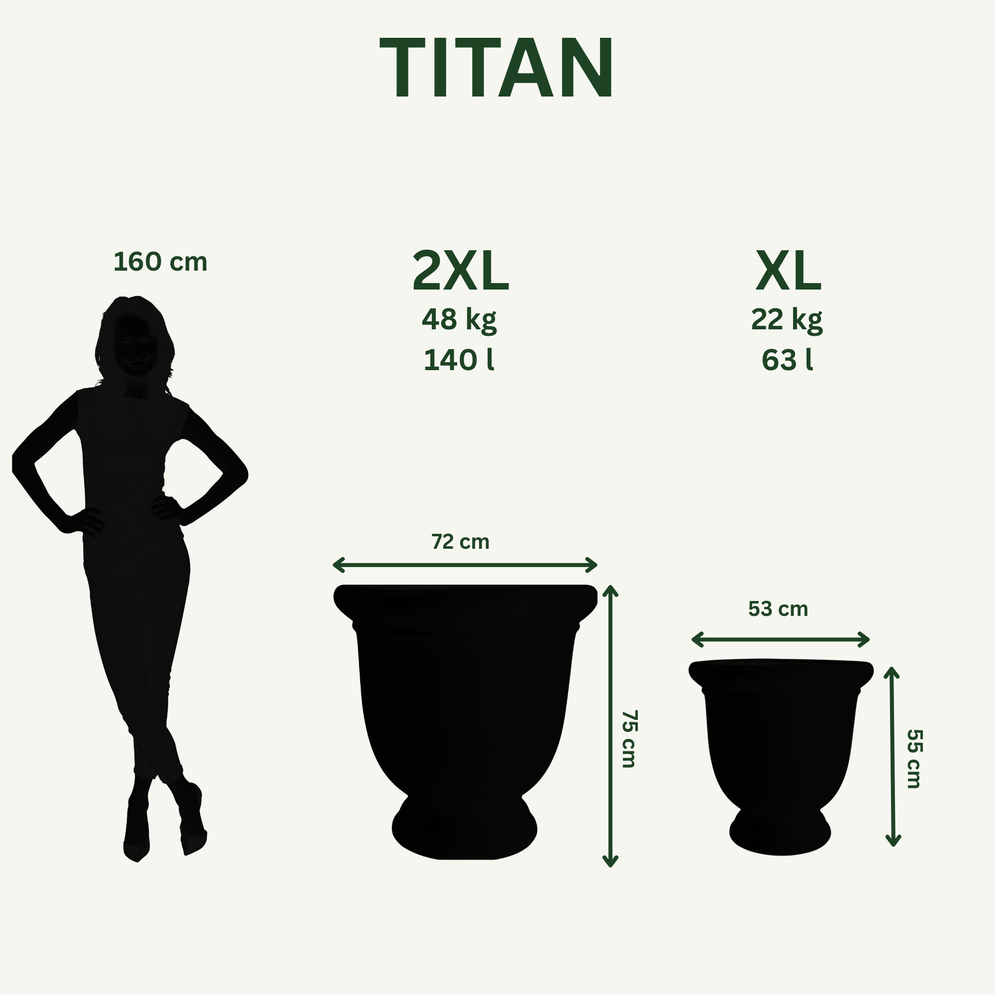 TITAN Pot 72x75cm jade
