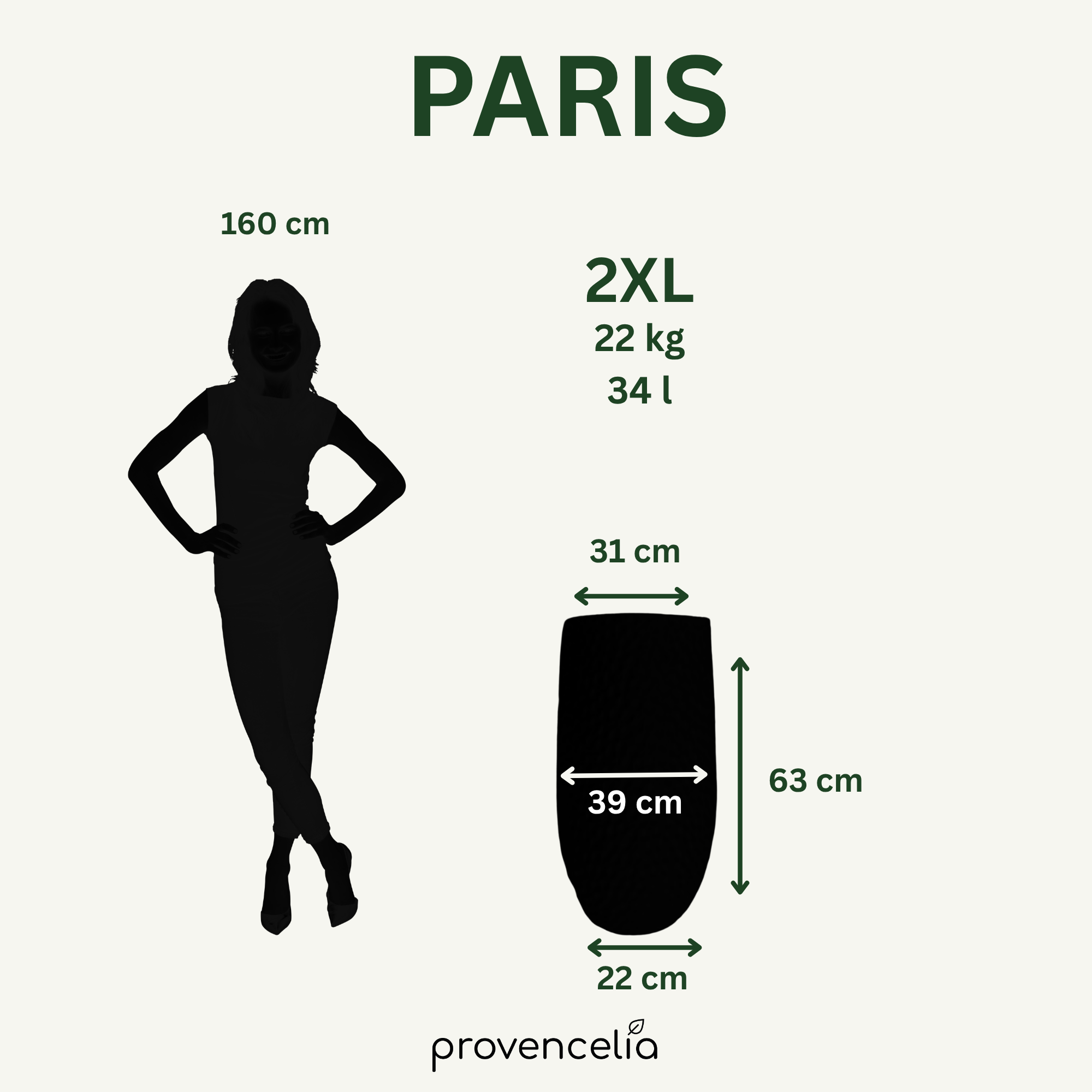 PARIS Pot 39x63cm turquoise