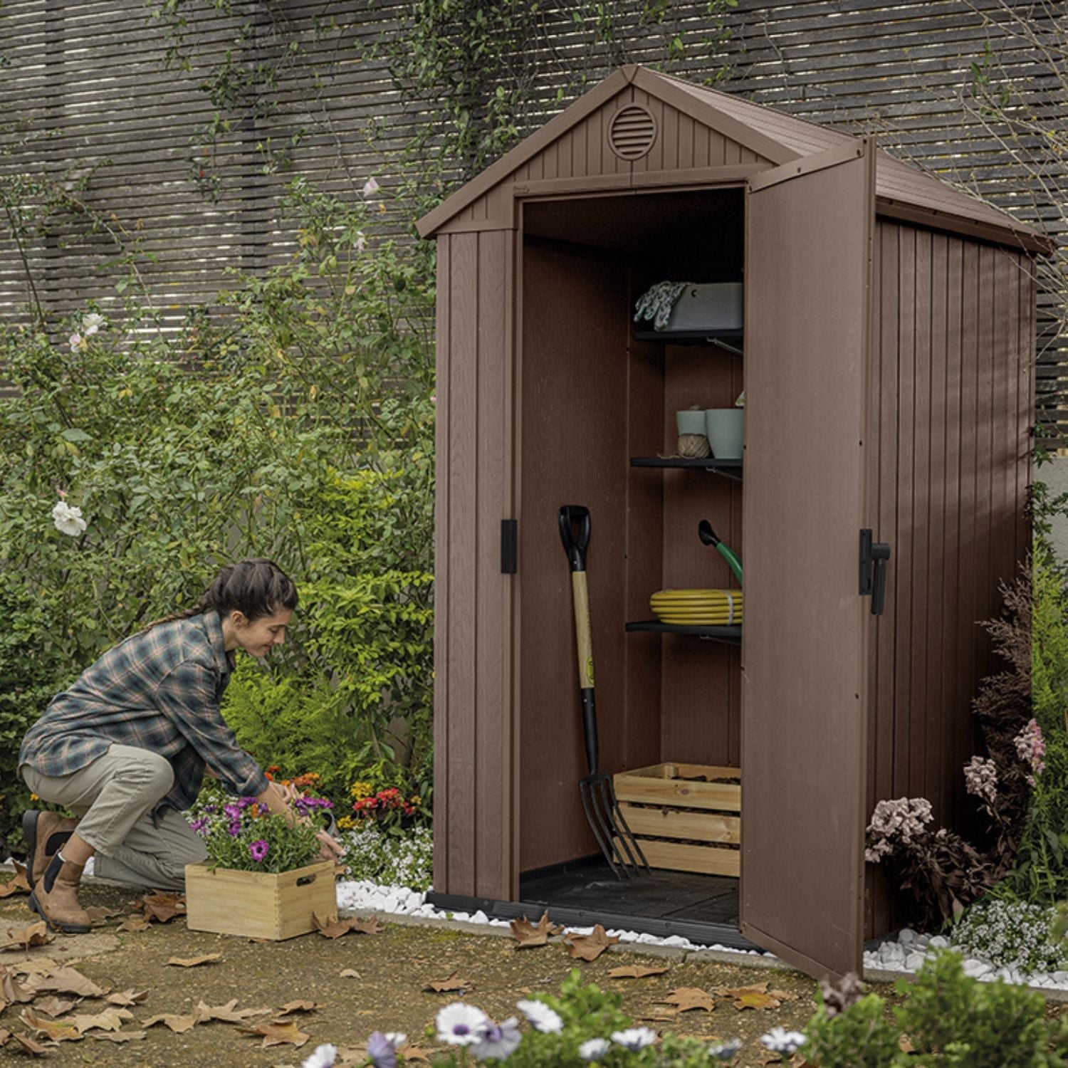 DARWIN 4x4 Brown Garden Shed