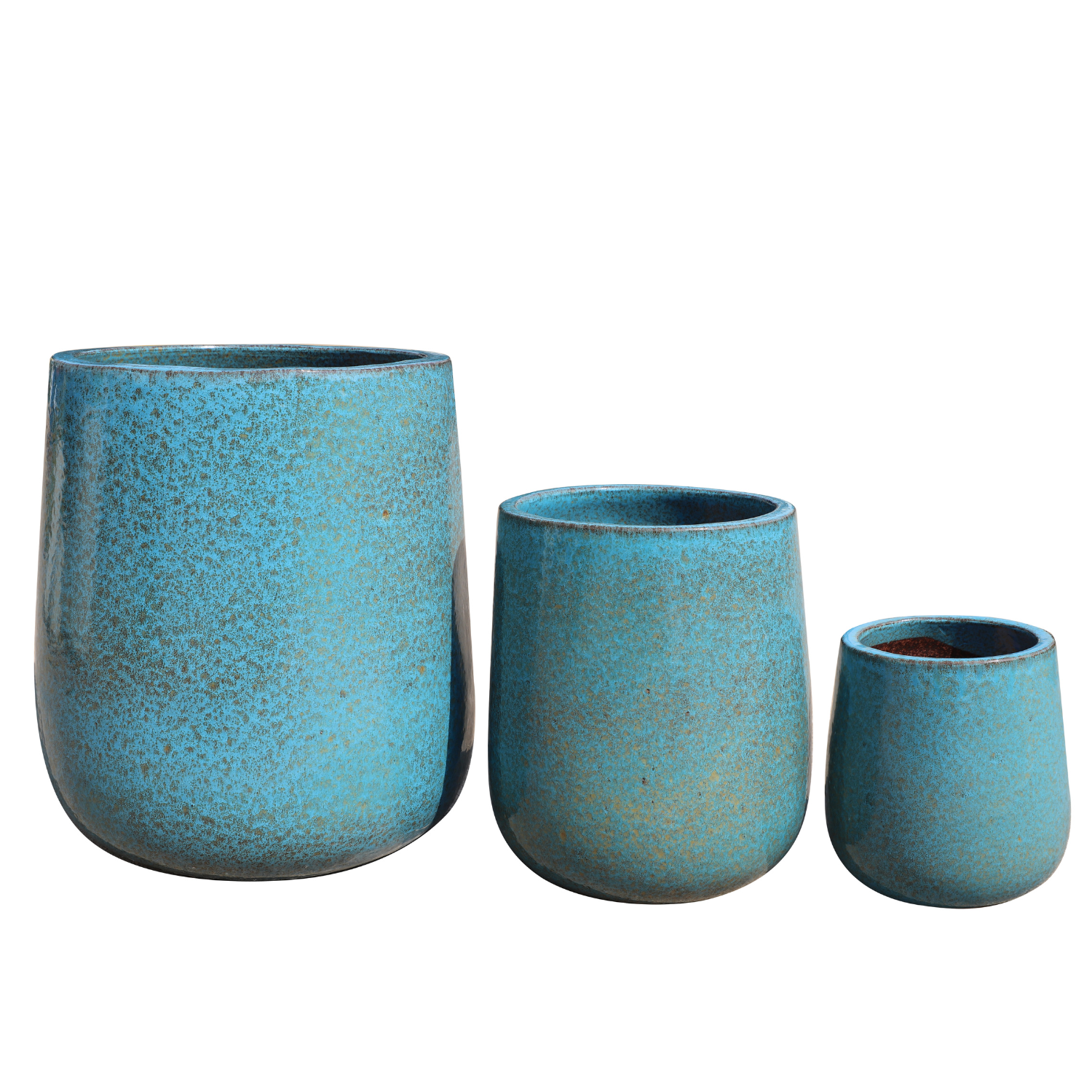 DIANE 42x49, large outdoor pot, handmade in glazed terracotta, frost-resistant, iron blue