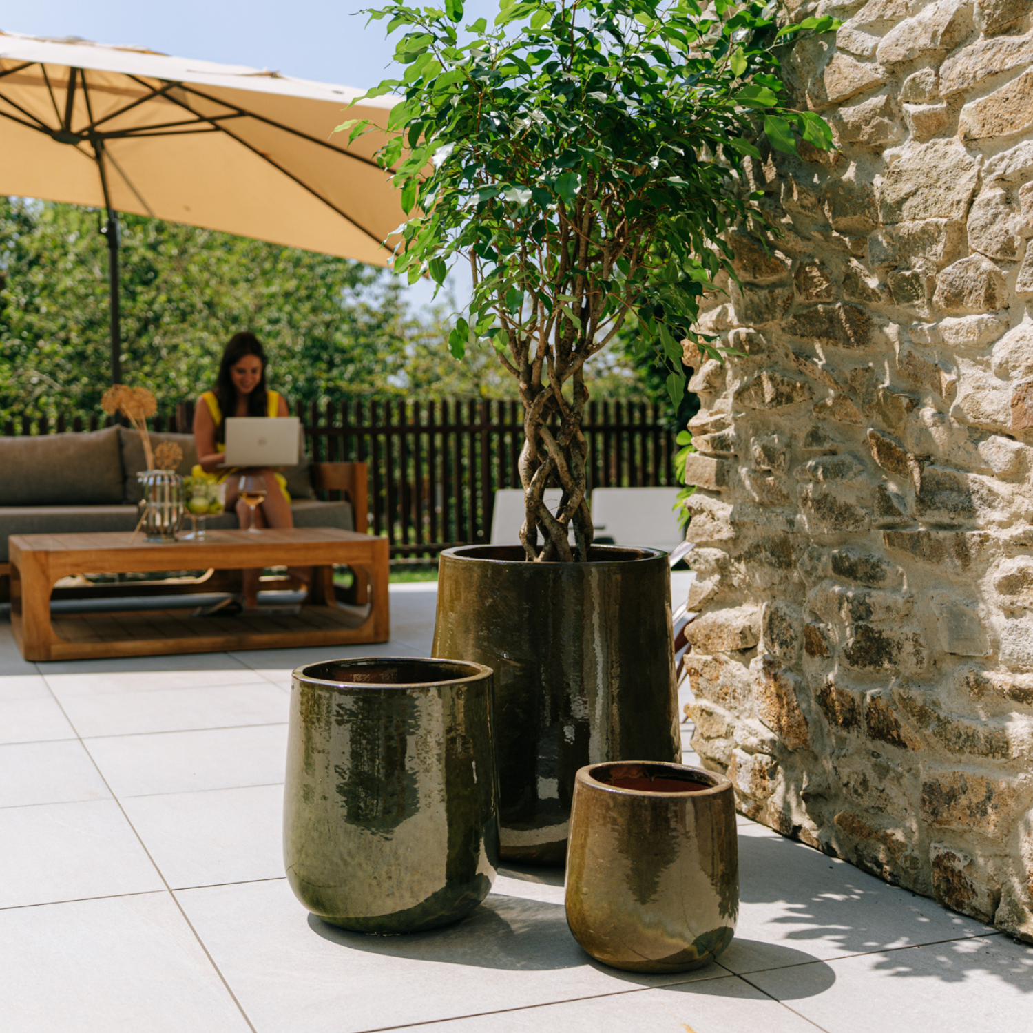 Vaso DIANE 23x23cm verde tropicale