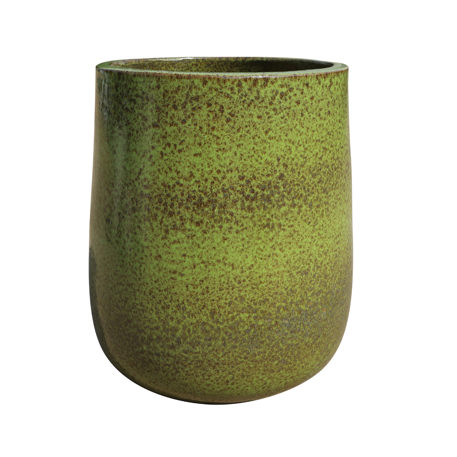 DIANE 23x23, large outdoor pot, handmade in glazed terracotta, frost-resistant, lake green