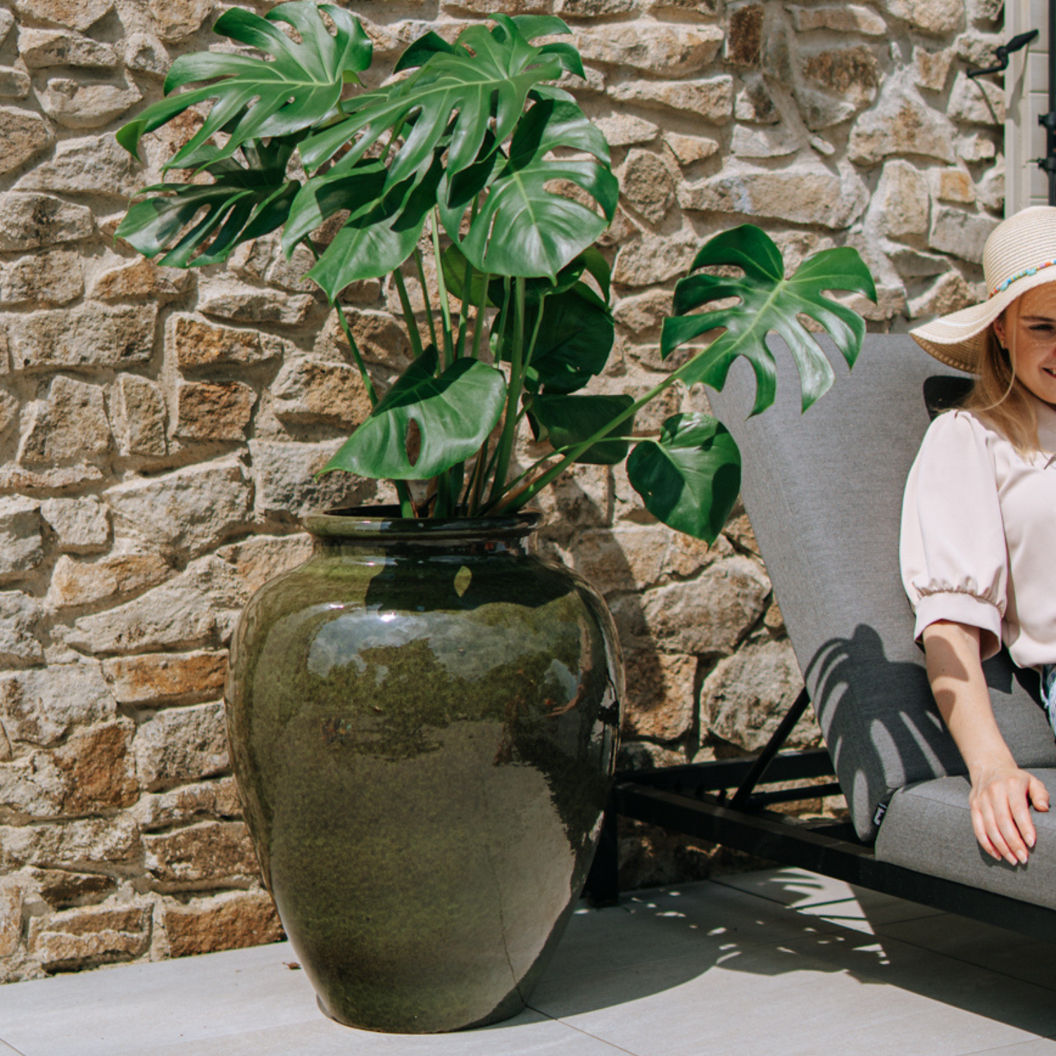 Pot DIONYSOS 50x65cm vert tropical