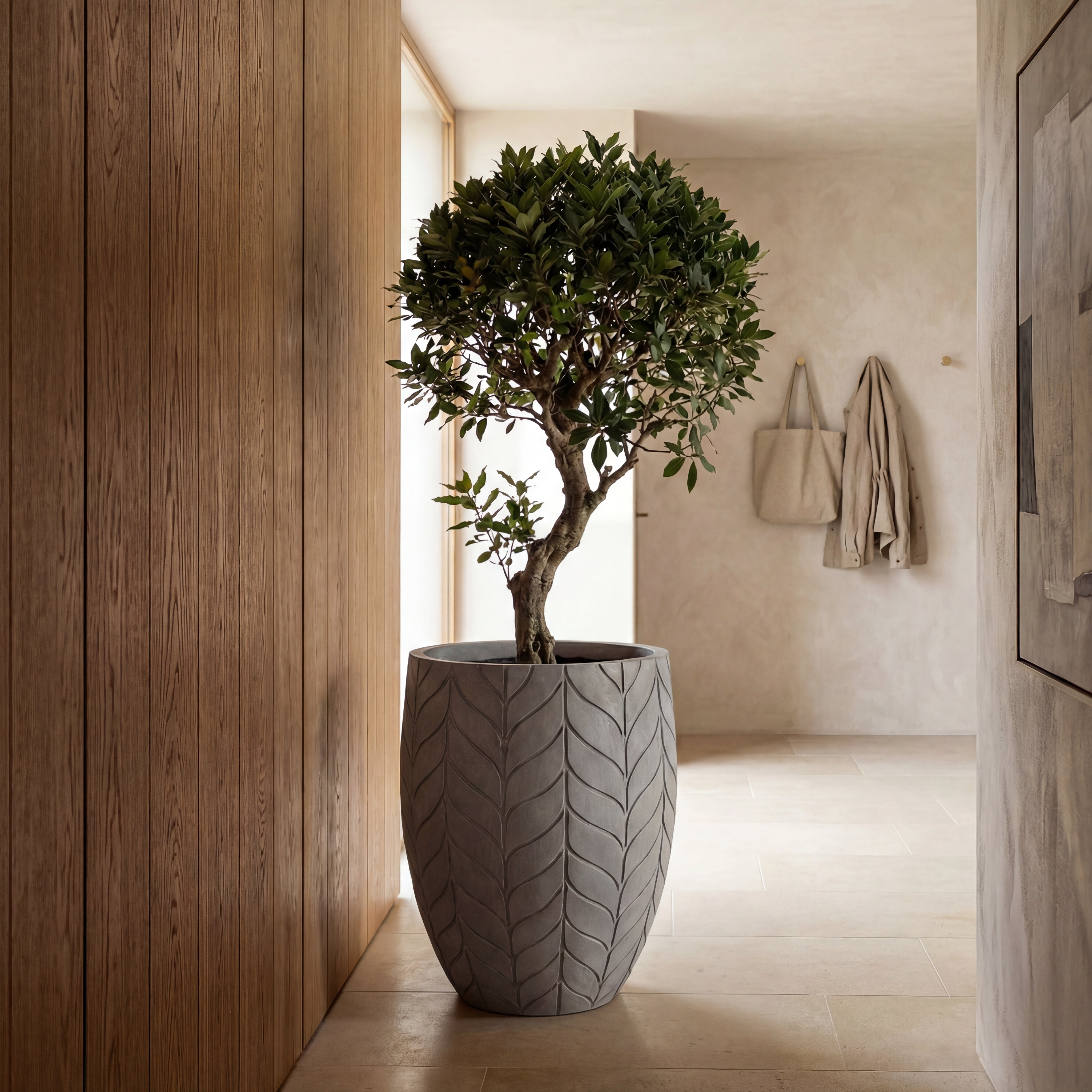 Pre-drilled planter ESSENCE 54x60cm light grey
