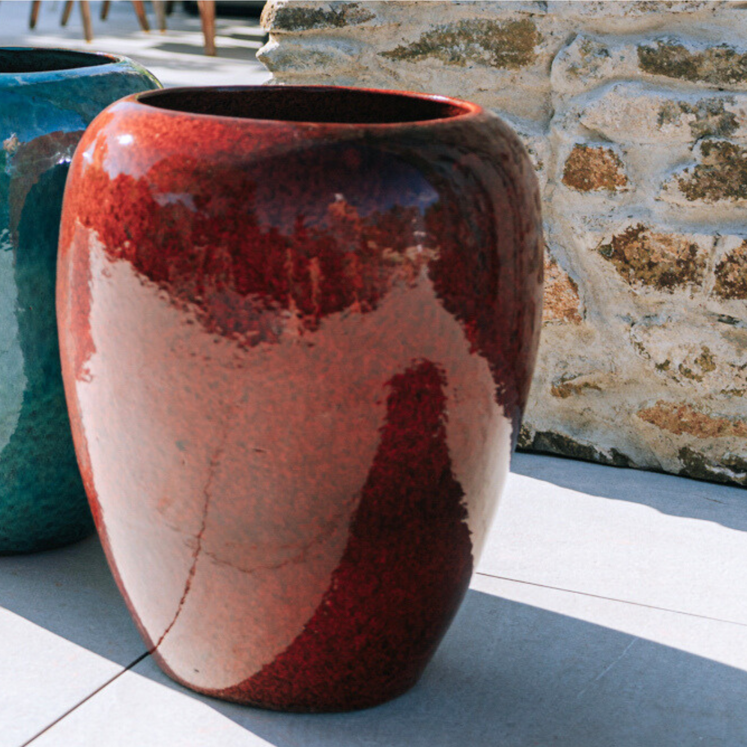 Pot GALILEE 50x60cm rouge tropical