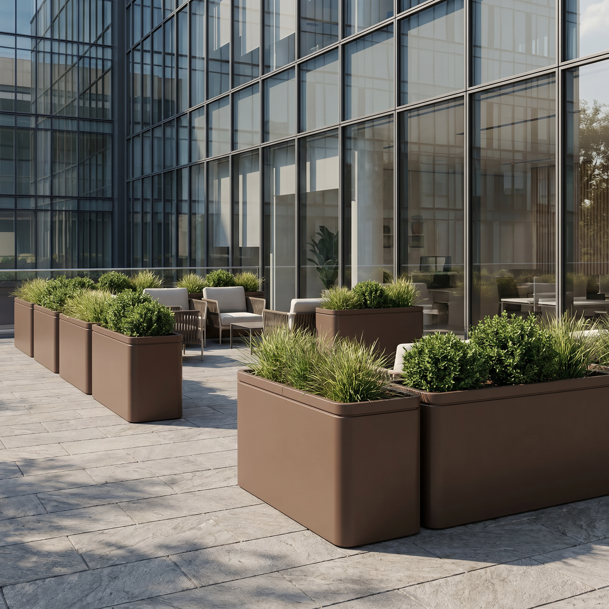 Pot INFINITY SQUARE 100x60cm taupe