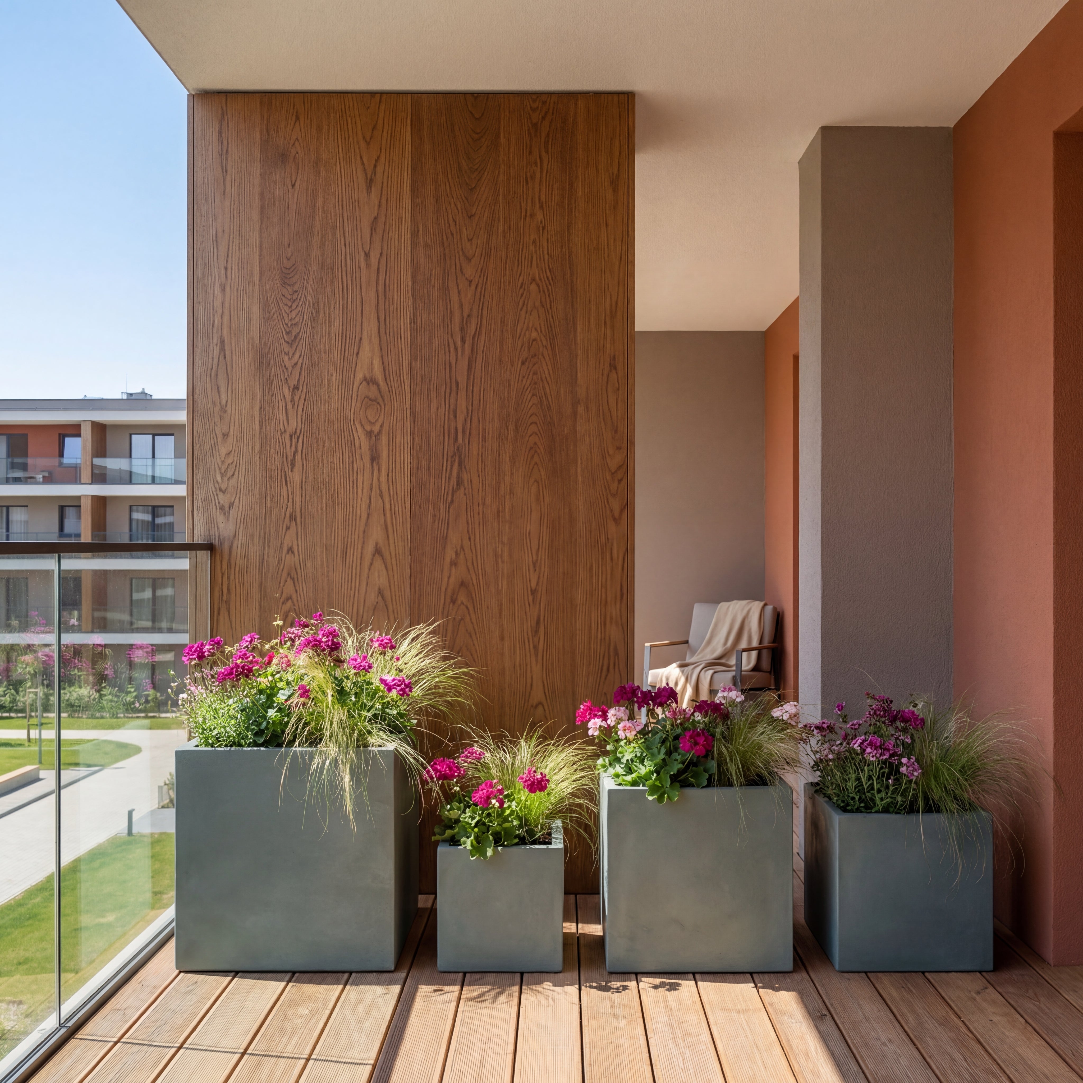 Betonový květináč Kubix tmavě zelená 75×75×75 cm – mrazuvzdorný, do exteriéru