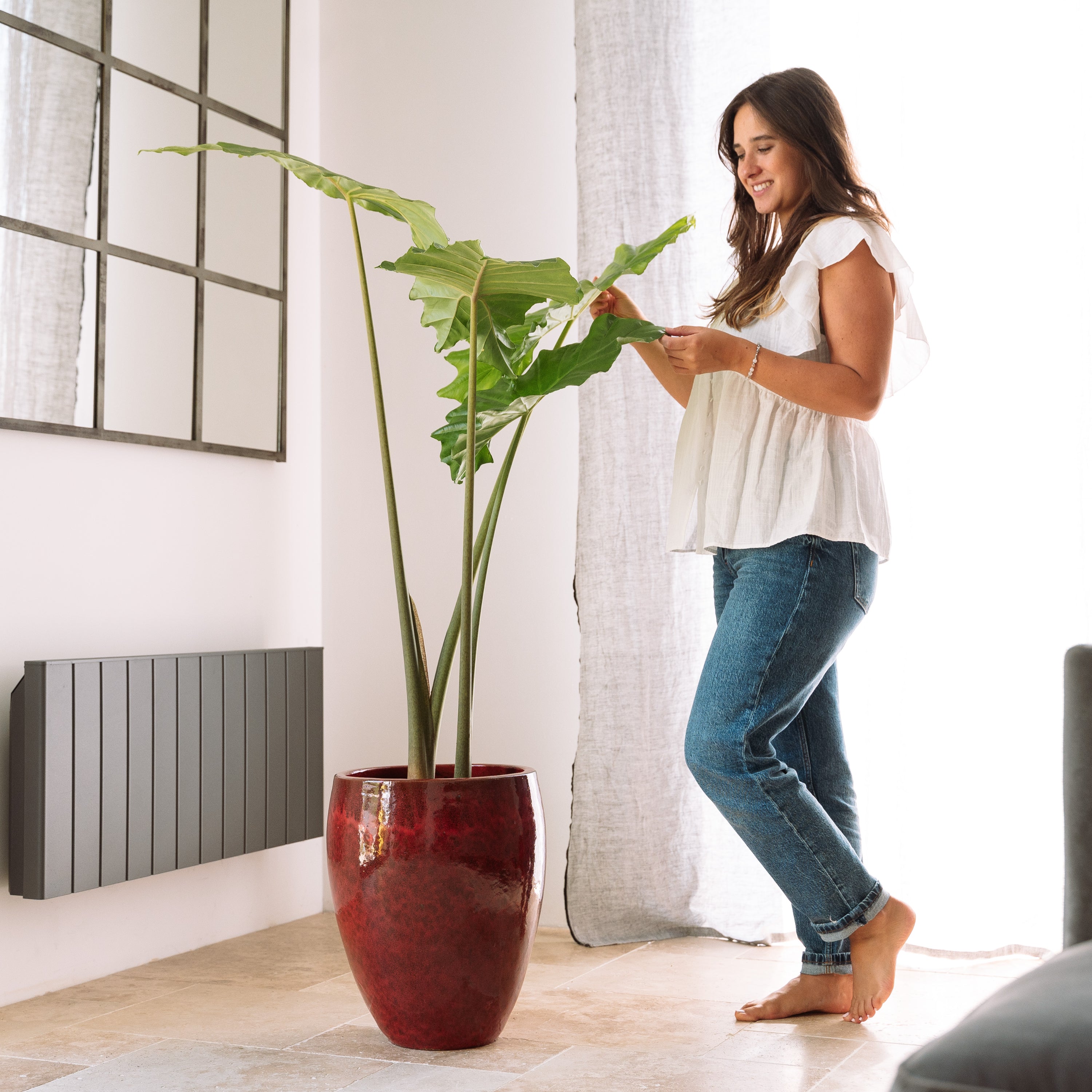 Pot POSEIDON2 46x55cm rouge tropical