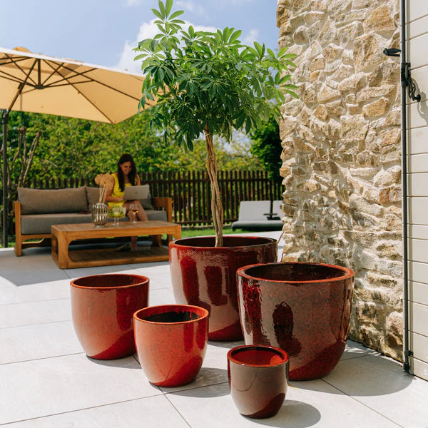 Pot LANCELOT 47x41cm tropisch rood