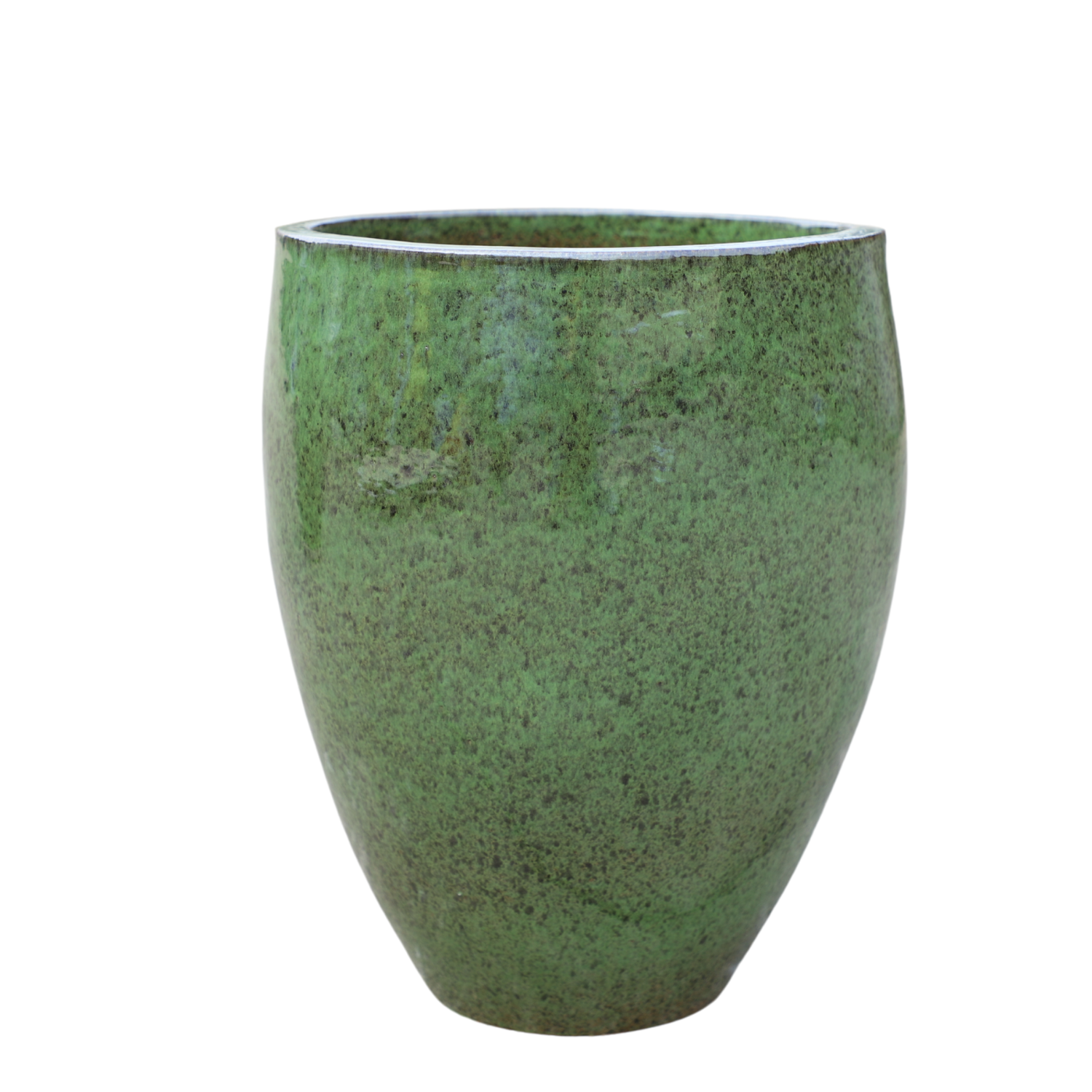LAFONTAINE 39x42 cm, pot grande taille d'extérieur fait main en terre cuite émaillée, résistant au gel, vert tropical