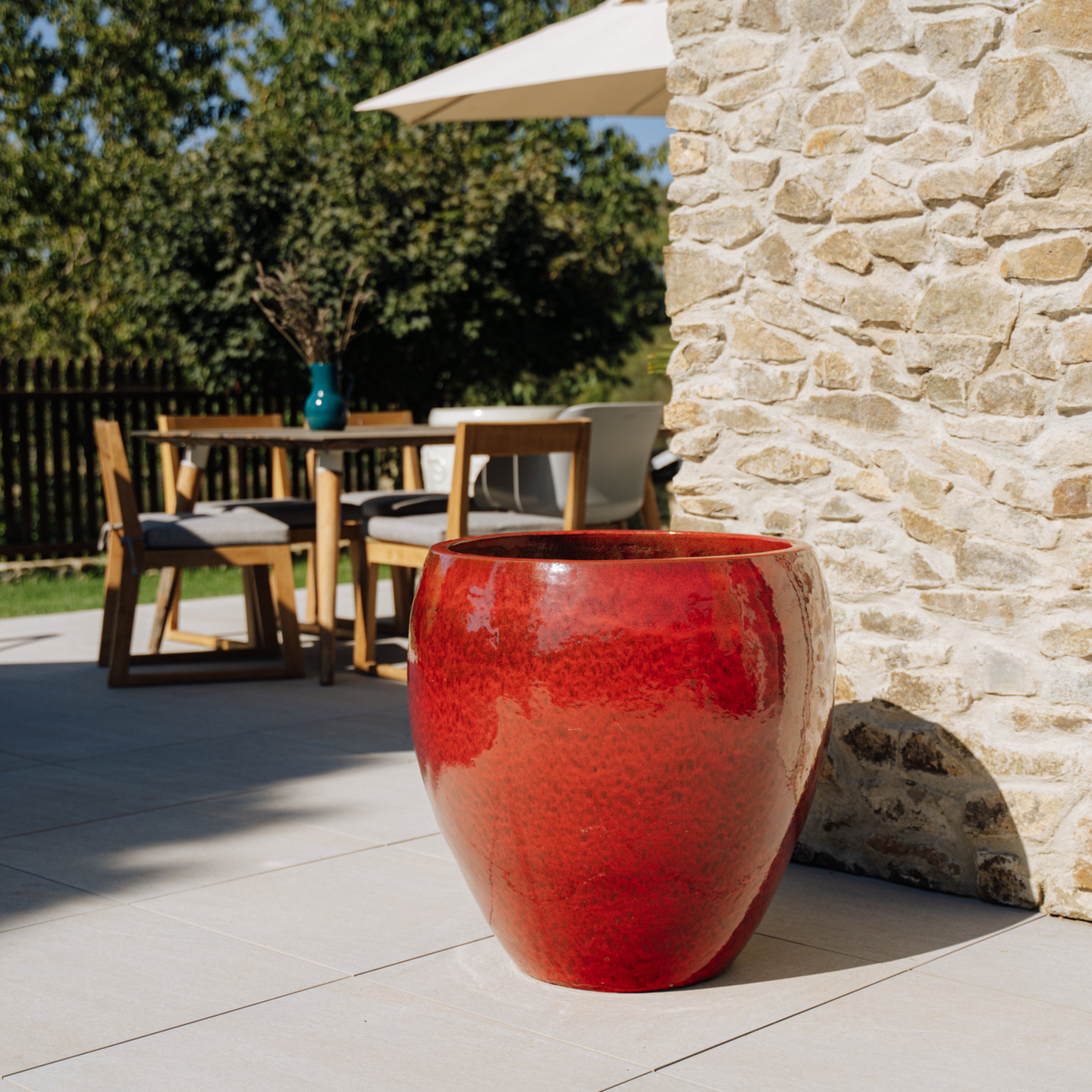 Pot LAFONTAINE 69x65cm tropisch rood