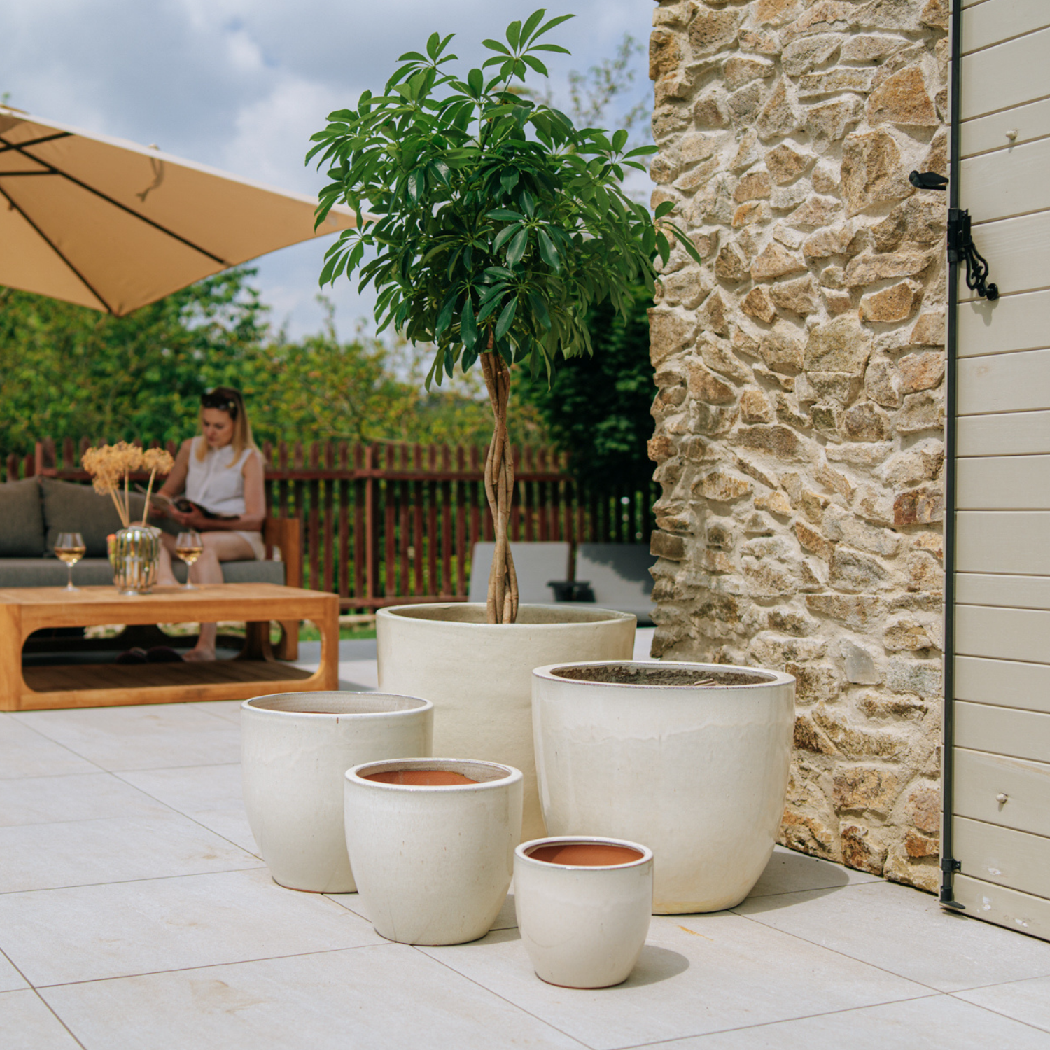 LANCELOT Pot 21x19cm cream