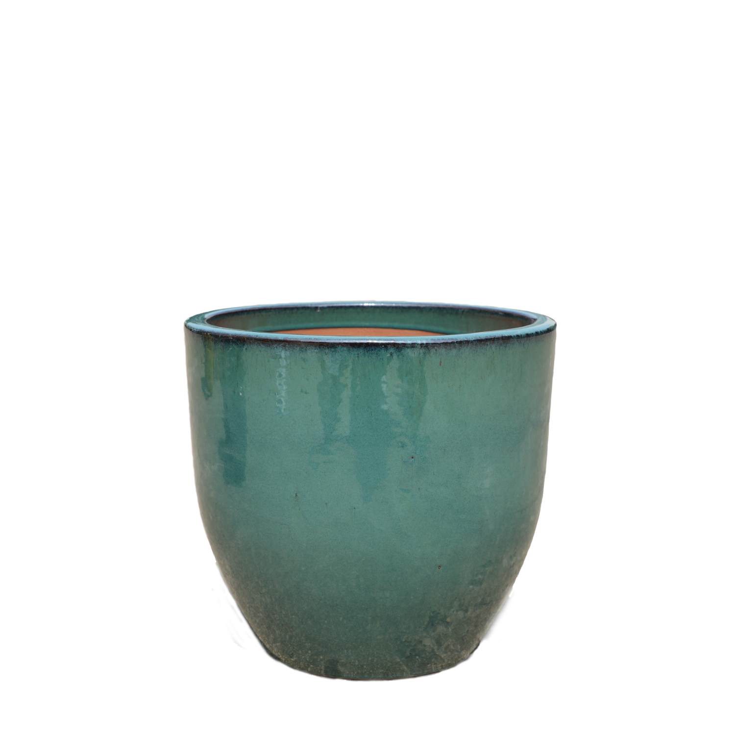 LANCELOT 21x19 cm, maceta grande para exteriores, hecha a mano en terracota vidriada, resistente a las heladas, jade