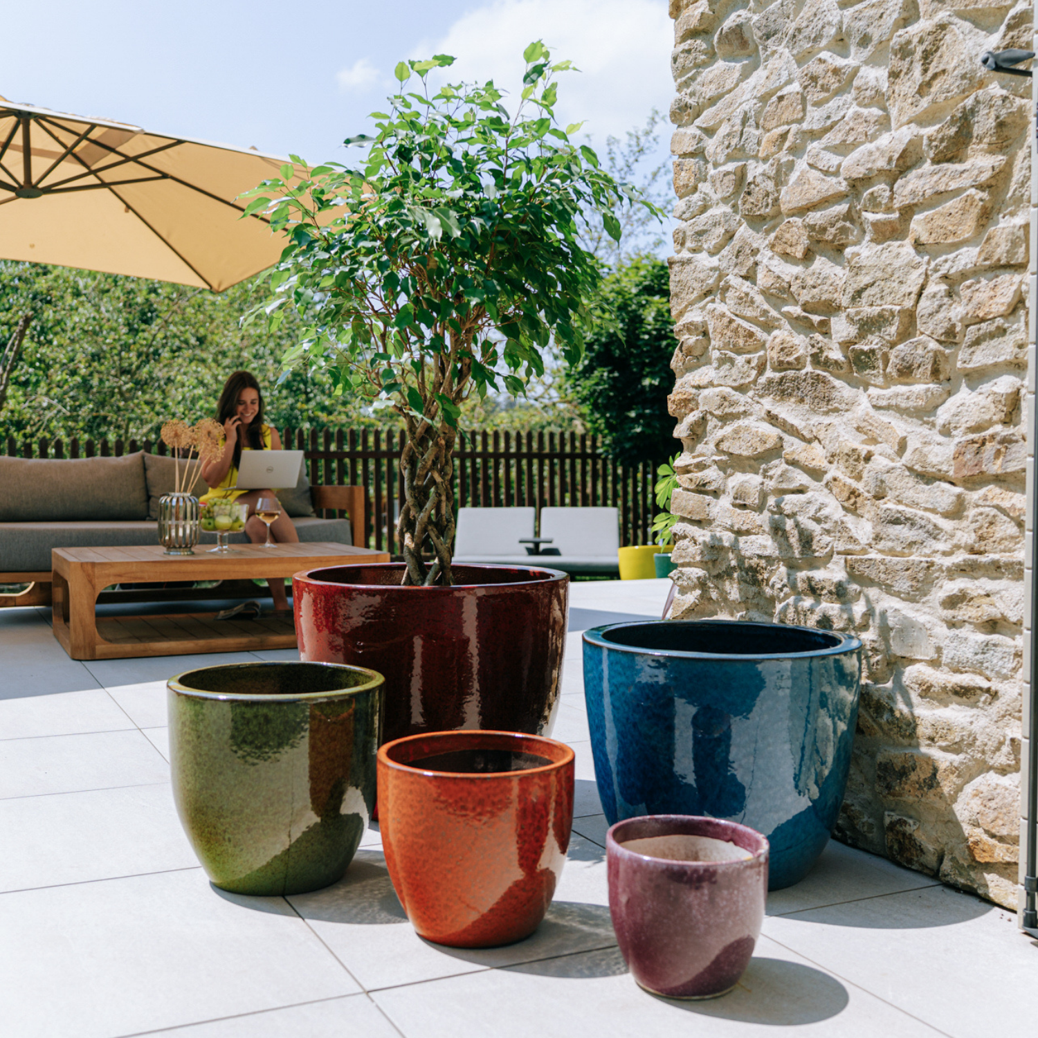 LANCELOT Pot 47x41cm tropical red