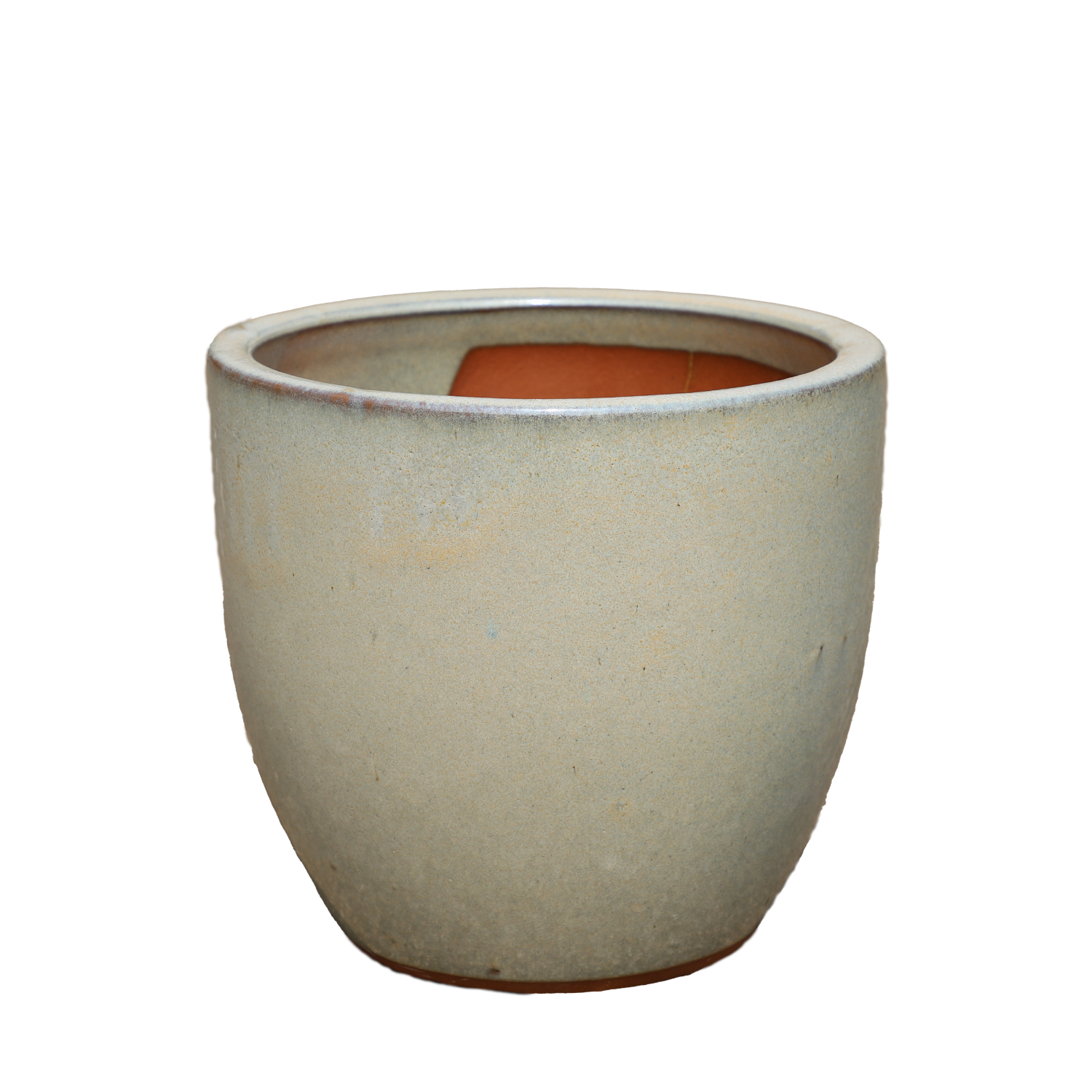 LANCELOT 36x34 cm, large outdoor pot, handmade in glazed terracotta, frost-resistant, pearl