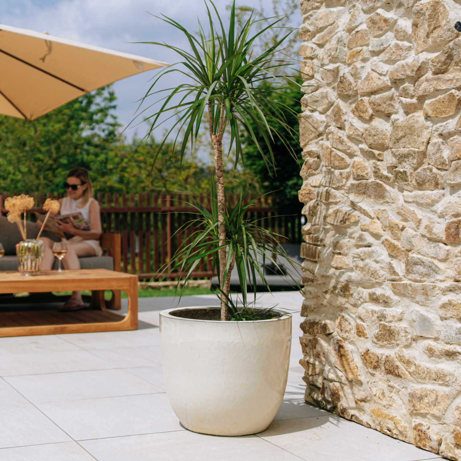 LANCELOT Pot 47x41cm cream