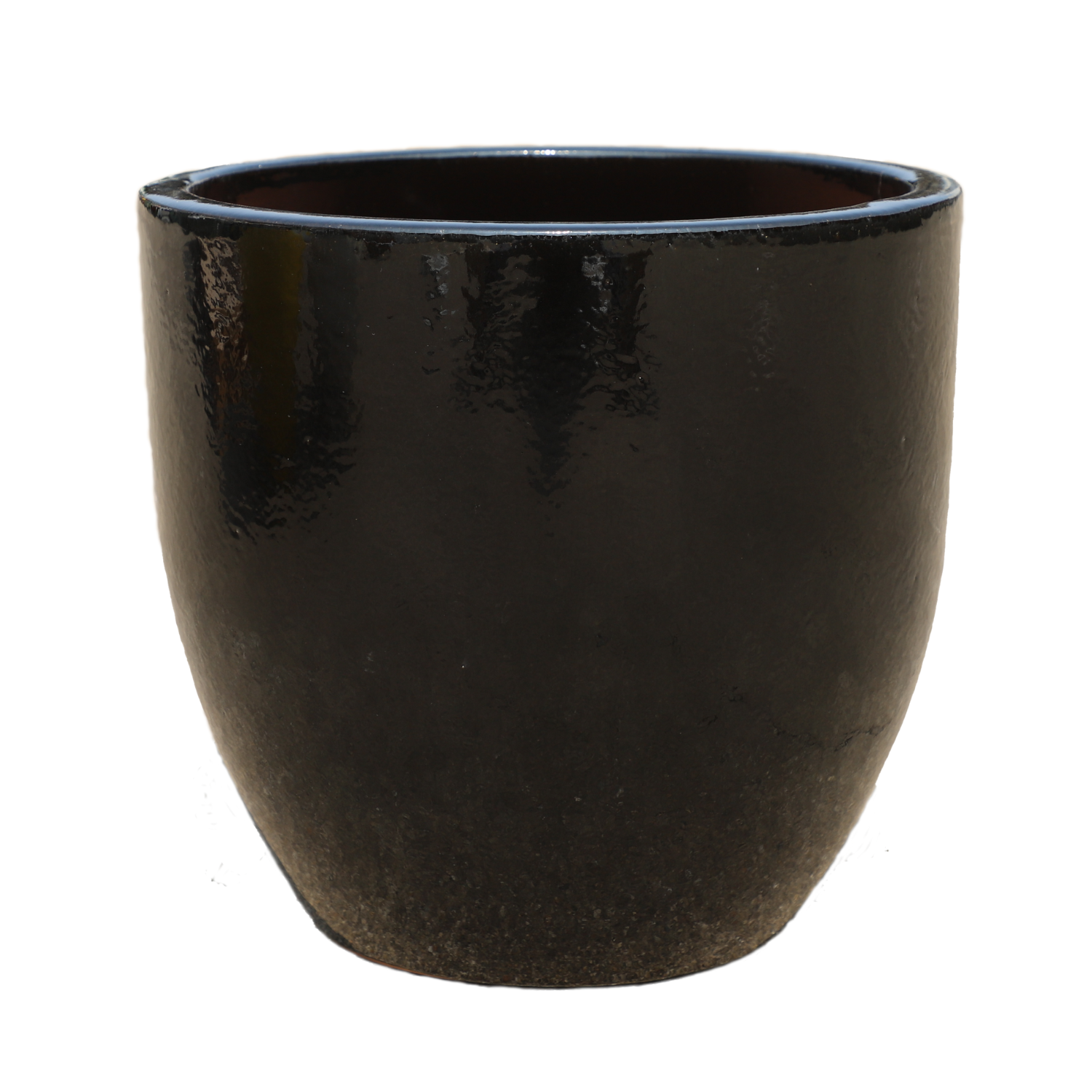LANCELOT 57x50 cm, grande vaso da esterno, realizzato a mano in terracotta smaltata, resistente al gelo, nero
