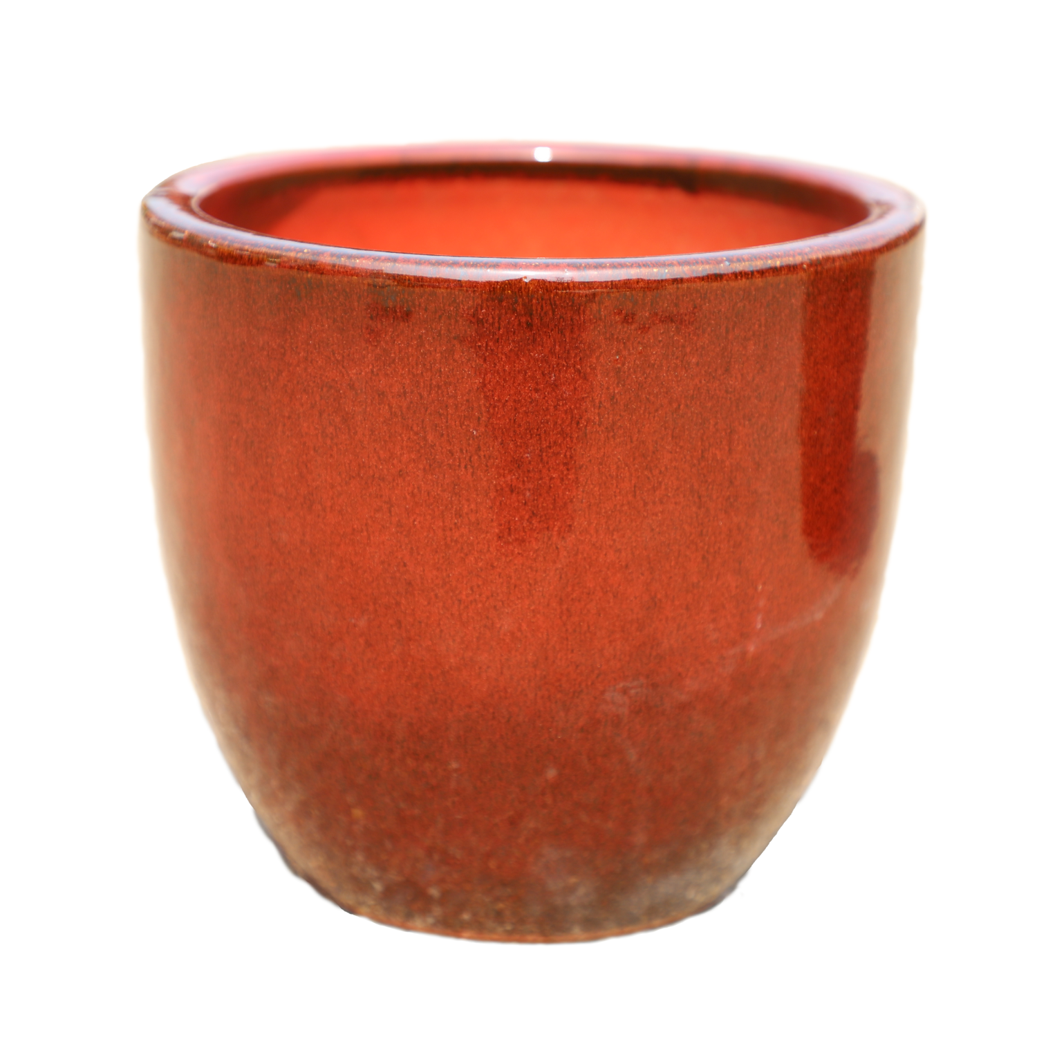 LANCELOT 57x50 cm, large outdoor pot, handmade in glazed terracotta, frost-resistant, tropical red