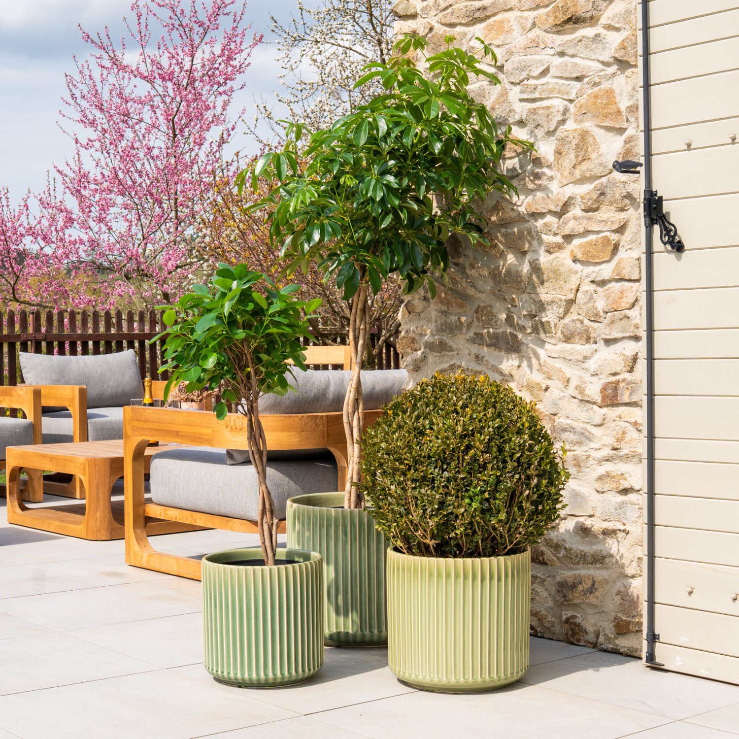 Pot LONDON 35x33cm vert-de-gris