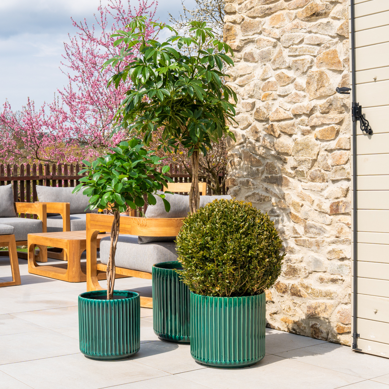 Pot LONDON 29x30cm vert sapin