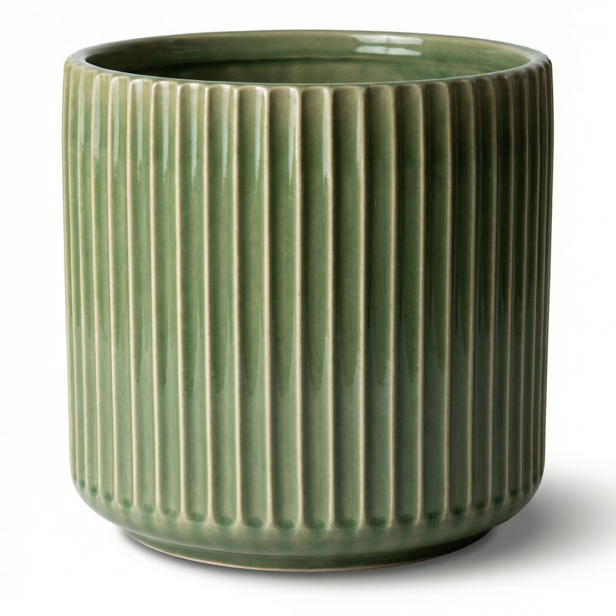 Pot London décoratif 35x33 cm vert pomme, gros plan sur fond blanc